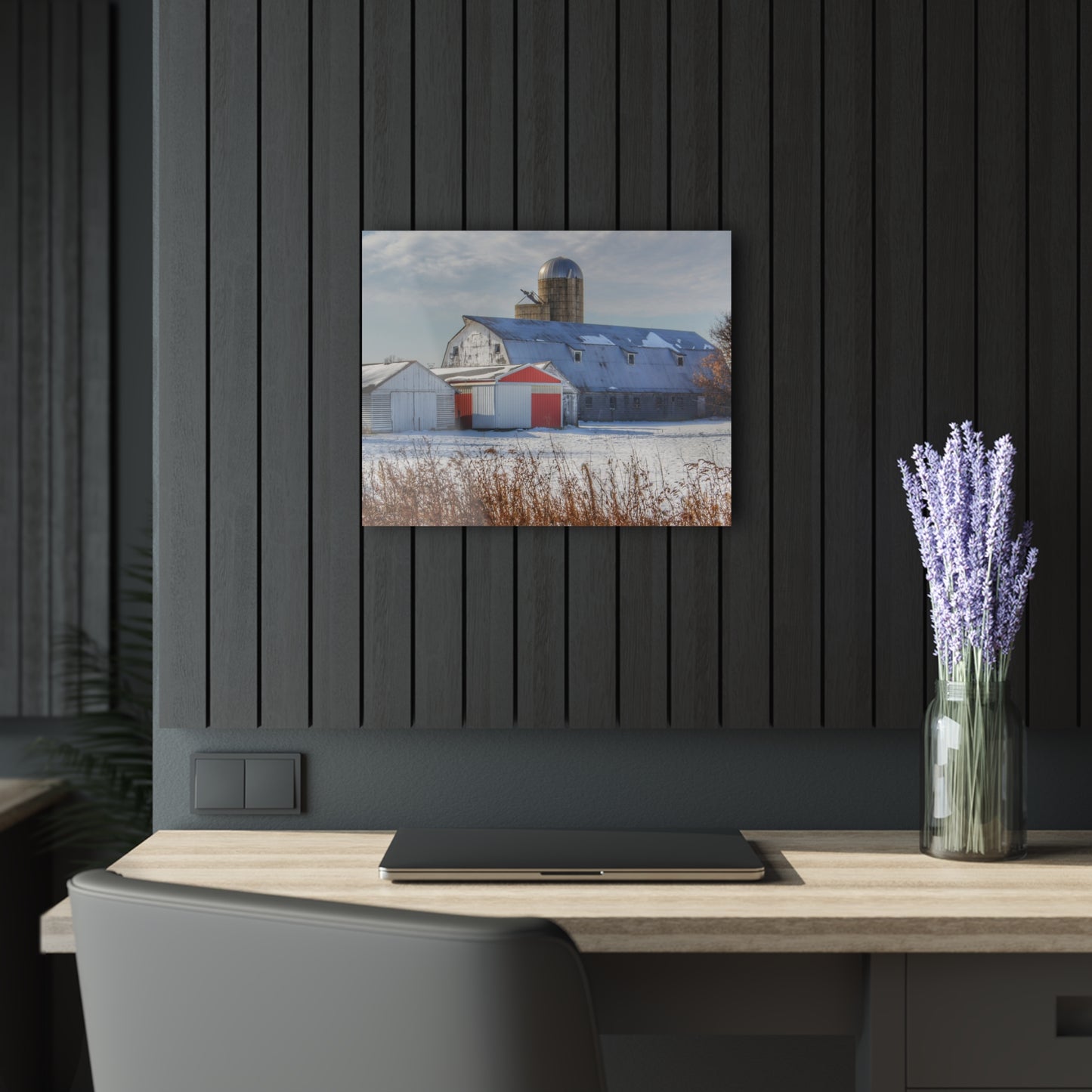 U R There Photography Shoemaker Road Grey Rustic Farmhouse Acrylic Wall Print