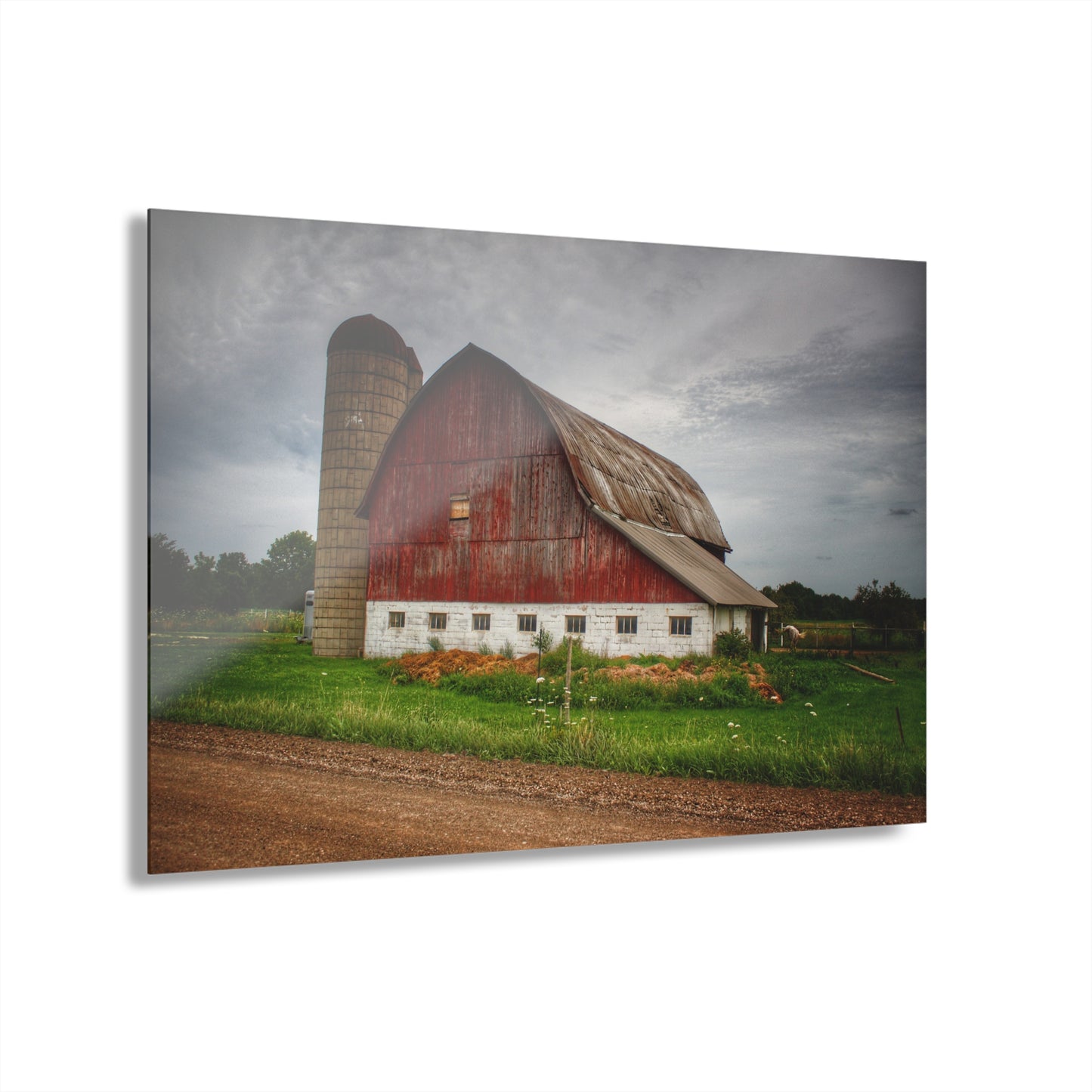U R There Photography Washburn Road Red Rustic Farmhouse Acrylic Wall Print