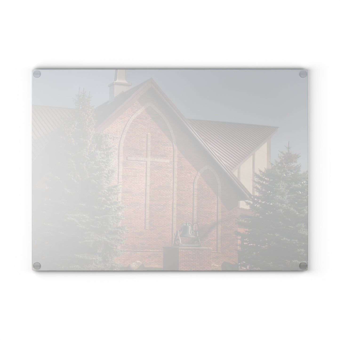U R There Photography Church on Irish Road Rustic Farmhouse Tempered-Glass Cutting Board