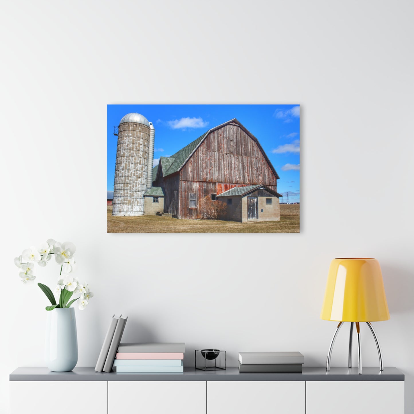 U R There Photography Roedel Road Red in Spring Rustic Farmhouse Acrylic Wall Print