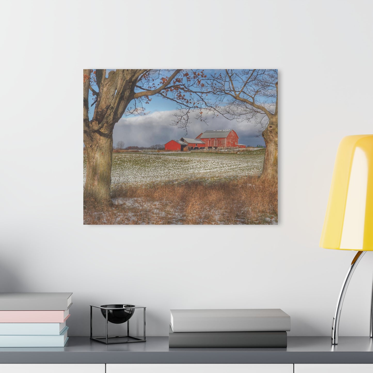 U R There Photography Approaching Storm on Edward Road Rustic Farmhouse Acrylic Wall Print