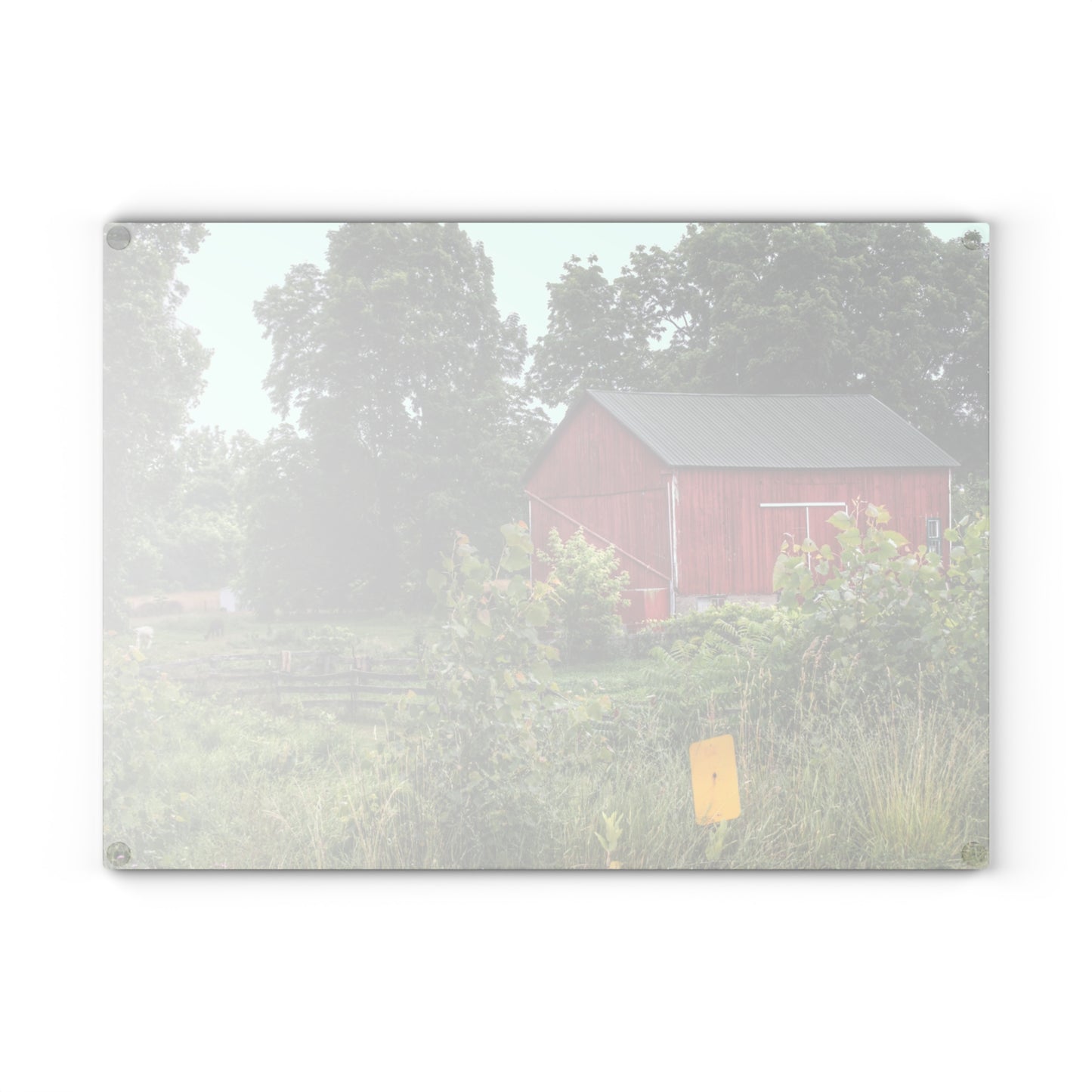 U R There Photography Clifford Road Alpaca Barn Rustic Farmhouse Tempered-Glass Cutting Board