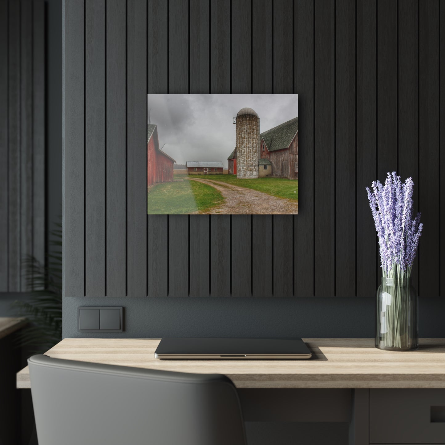 U R There Photography Roedel Roadside Reds II Rustic Farmhouse Acrylic Wall Print