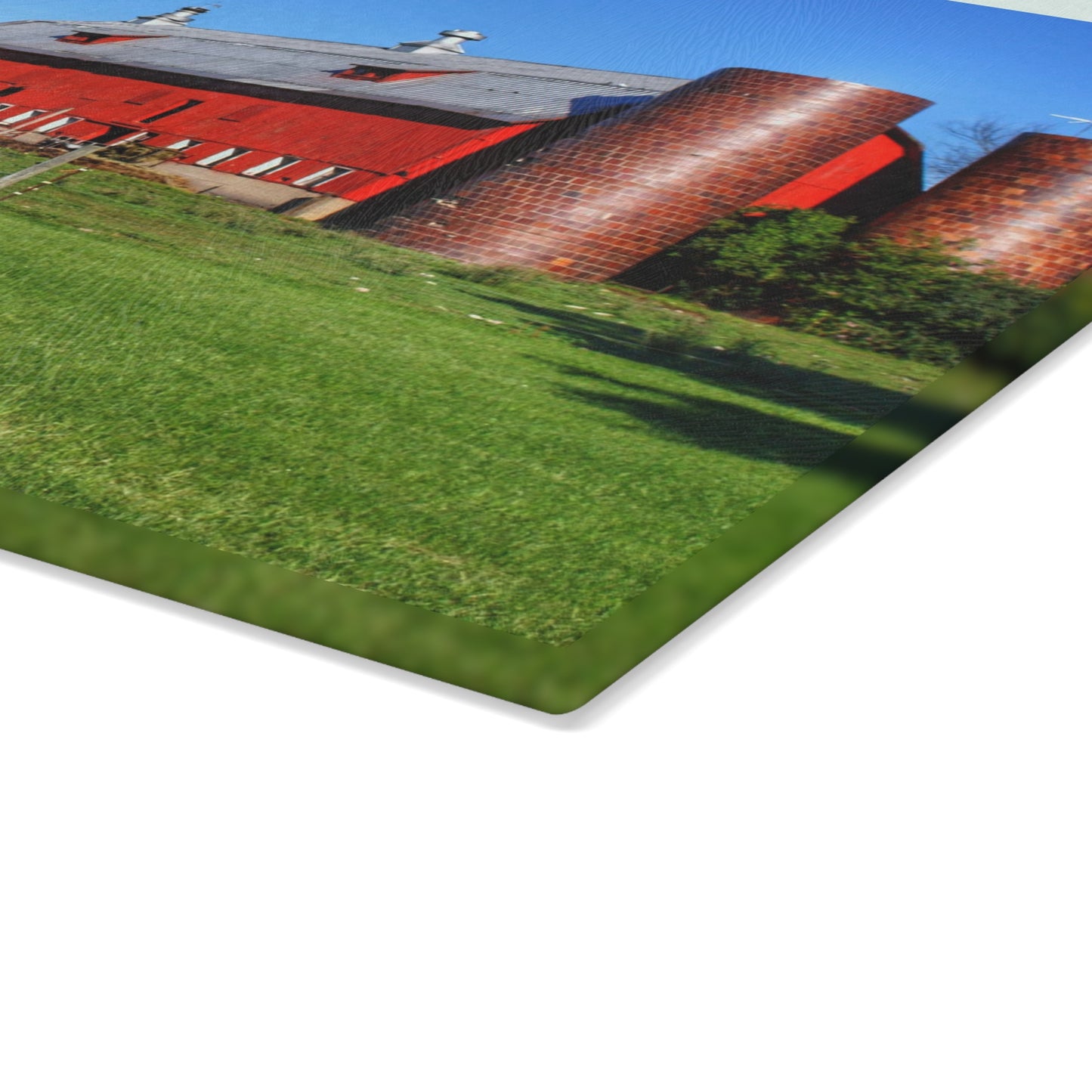 U R There Photography Baldwin Red II Rustic Farmhouse Tempered-Glass Cutting Board