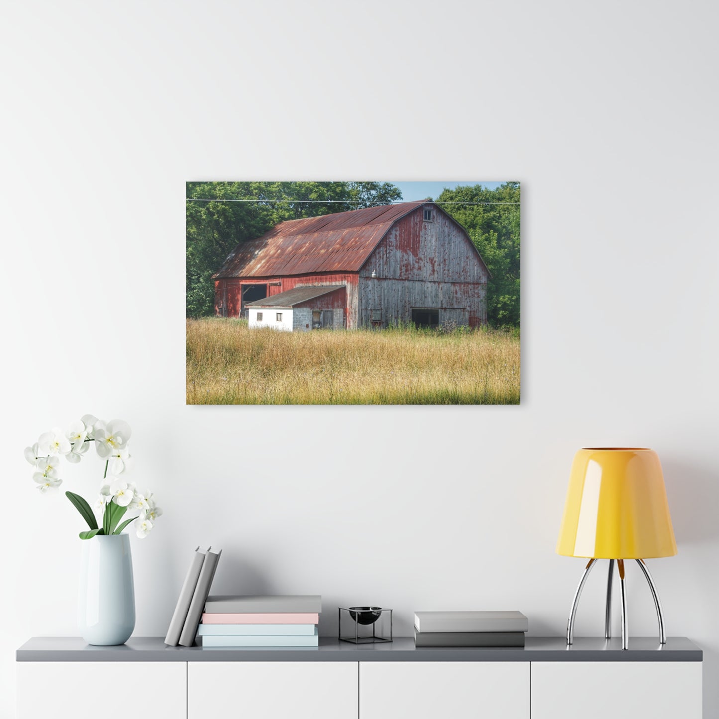 U R There Photography Scott Road Red Rustic Farmhouse Acrylic Wall Print