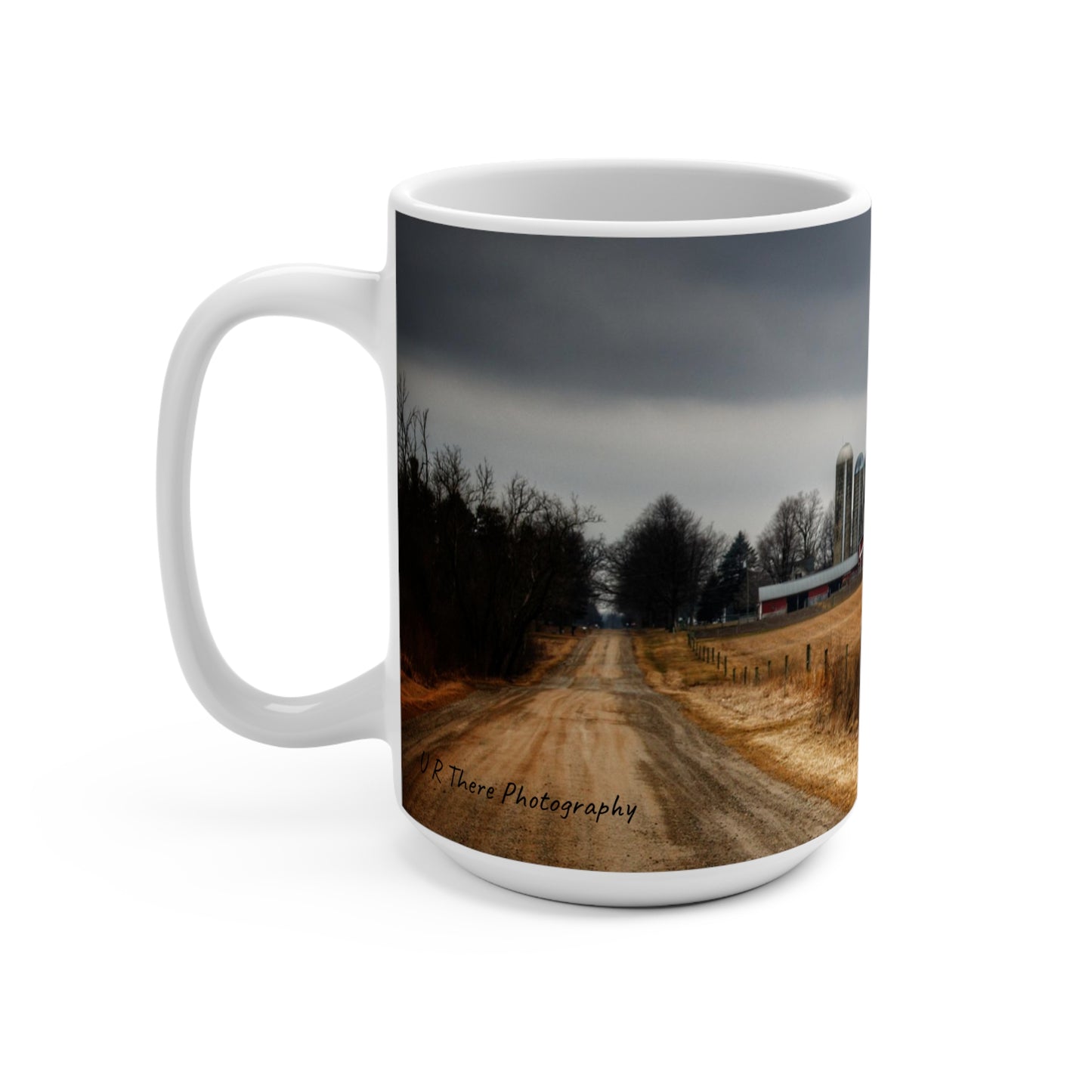 Rustic Farmhouse Coffee Mug Featuring Across the Field on Daley Road