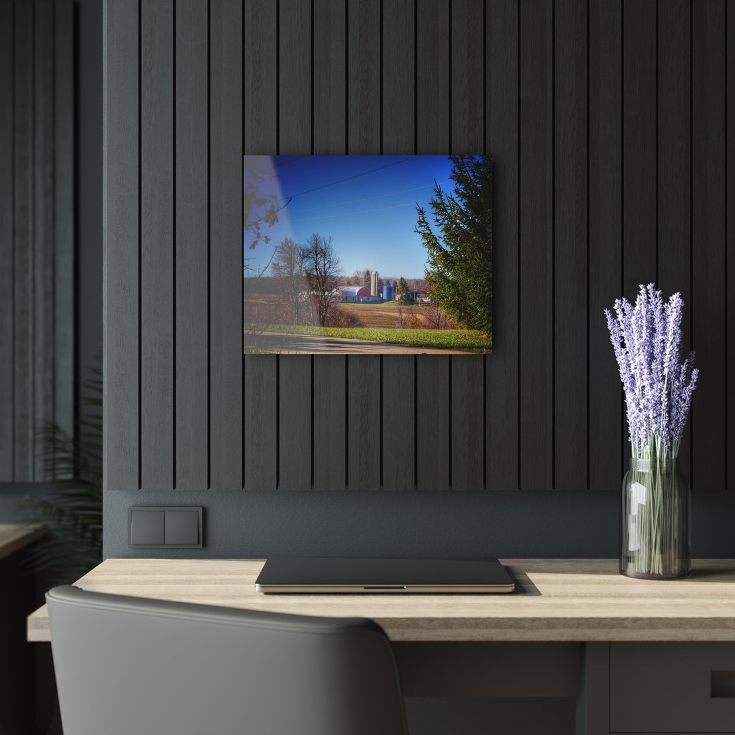 U R There Photography Across the Field on Brocker Road Rustic Farmhouse Acrylic Wall Print