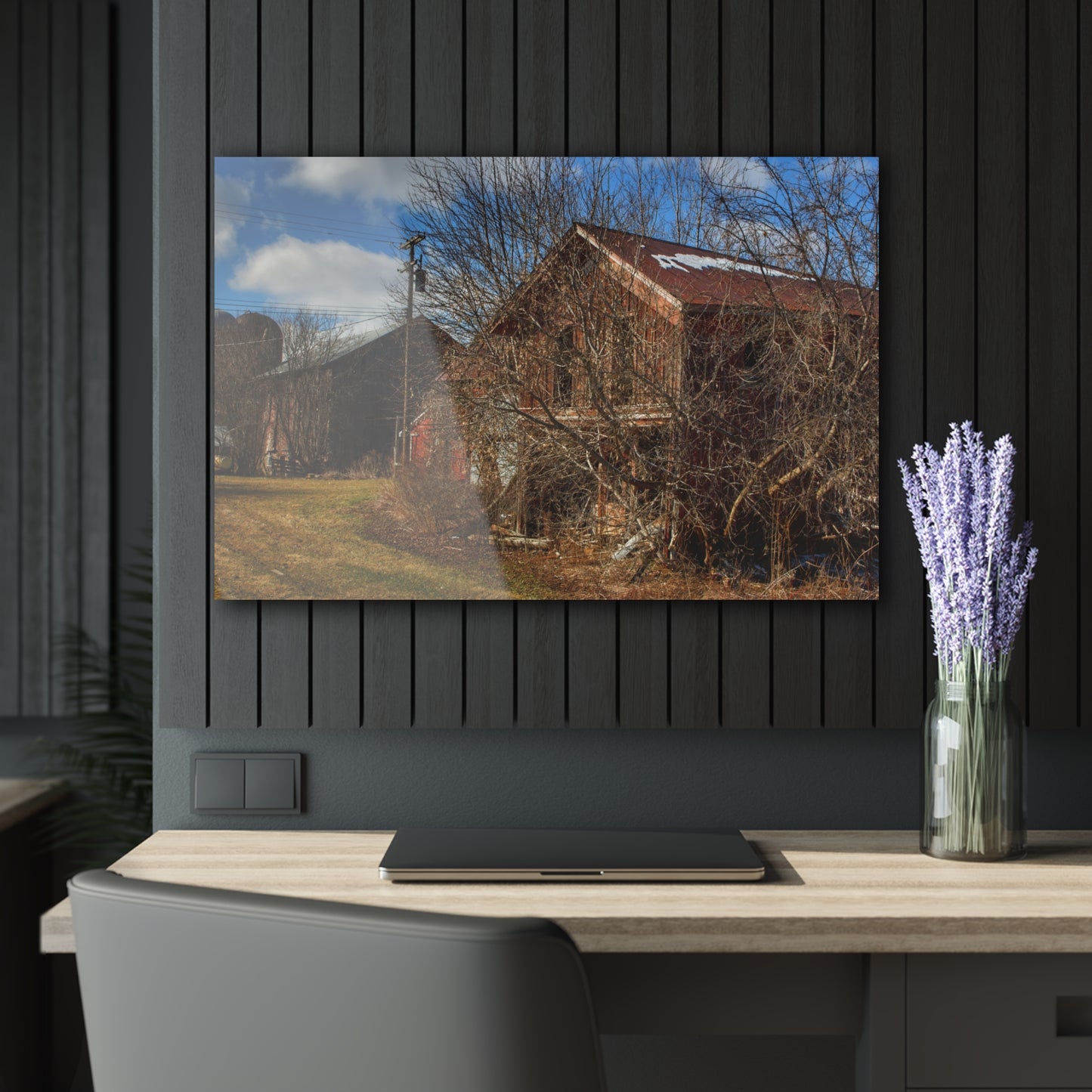 U R There Photography Buried Burnside Greys II Rustic Farmhouse Acrylic Wall Print
