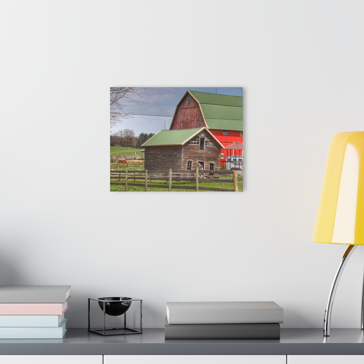U R There Photography Oregon Road Tilted Little Grey Rustic Farmhouse Acrylic Wall Print