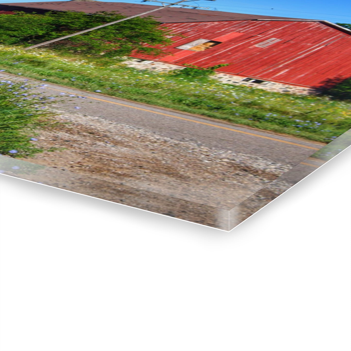 U R There Photography Armstrong Road Red II Rustic Farmhouse Acrylic Wall Print