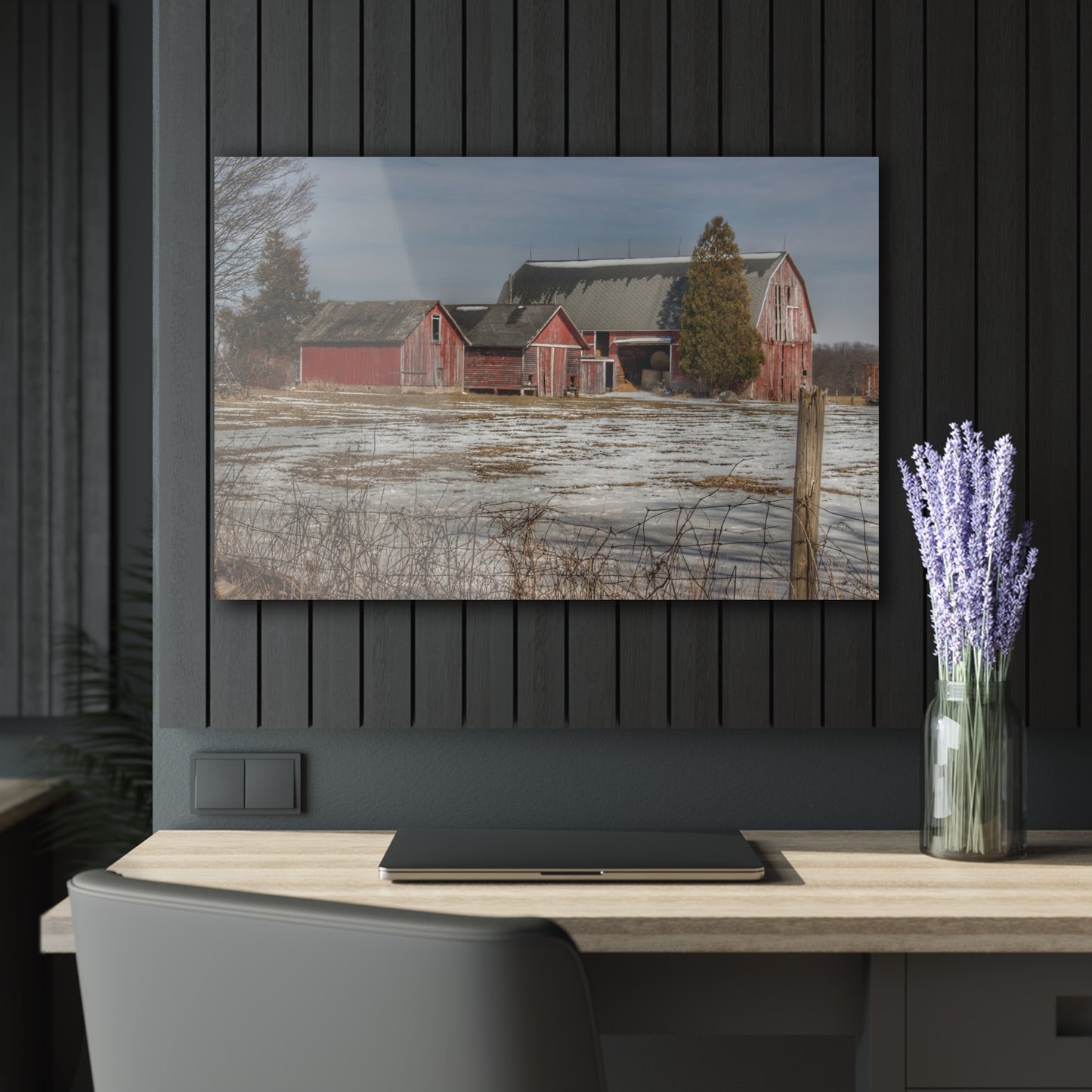 U R There Photography Wilder Road Reds Rustic Farmhouse Acrylic Wall Print