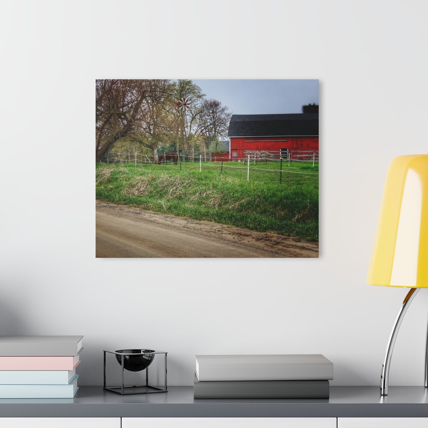 U R There Photography West Lake Road Farm and Filly I Rustic Farmhouse Acrylic Wall Print