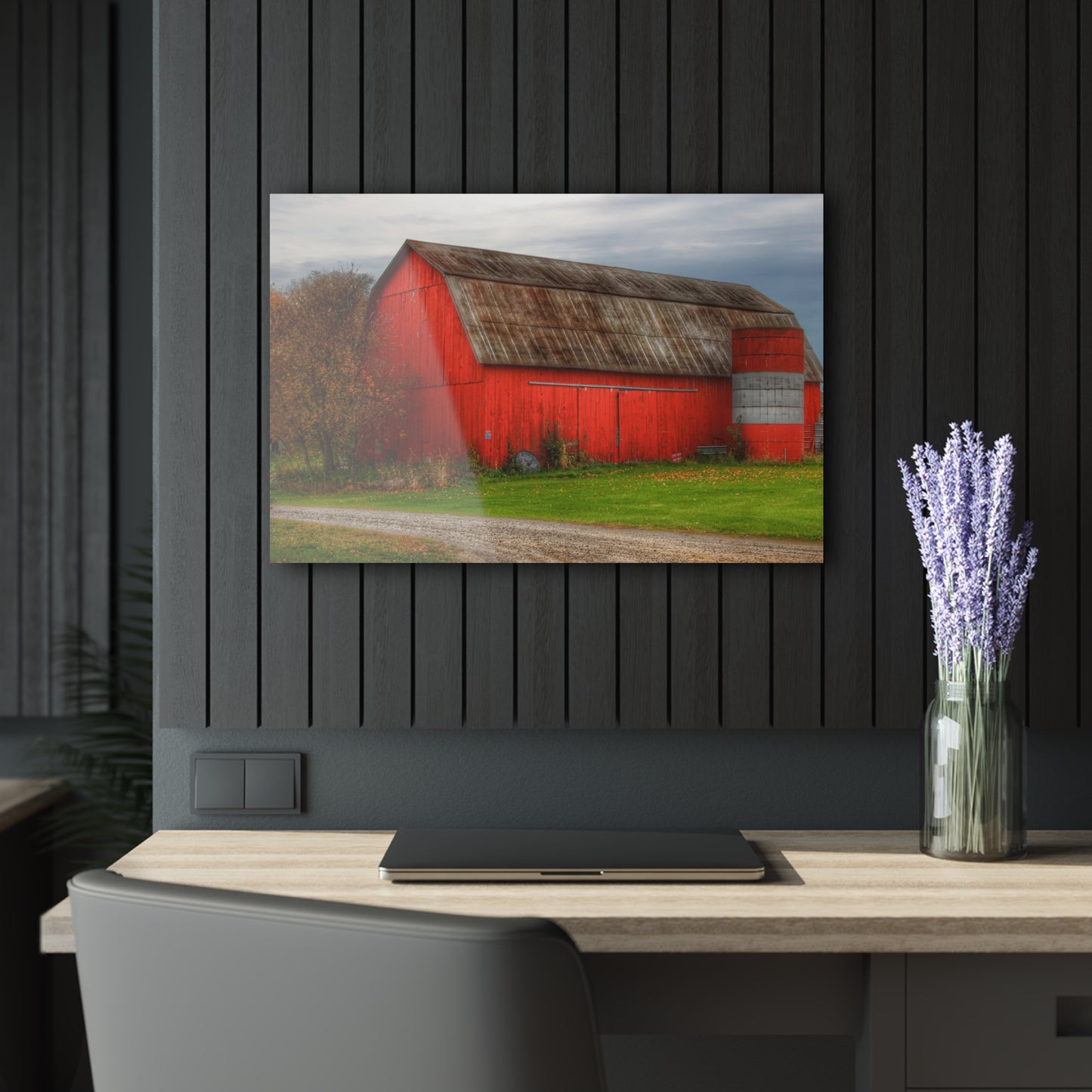 U R There Photography Oak Road Barber Barn II Rustic Farmhouse Acrylic Wall Print