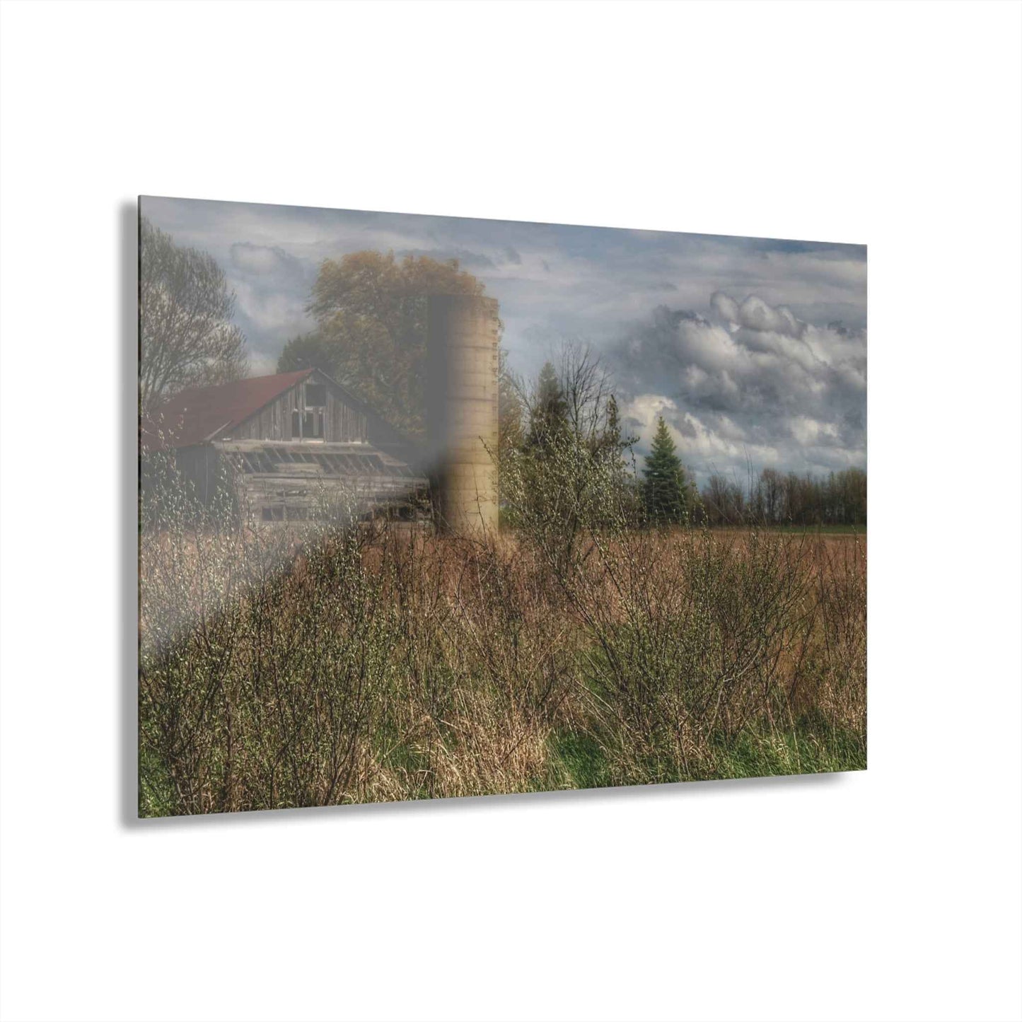 U R There Photography Old Wooden Barn and Silo Rustic Farmhouse Acrylic Wall Print