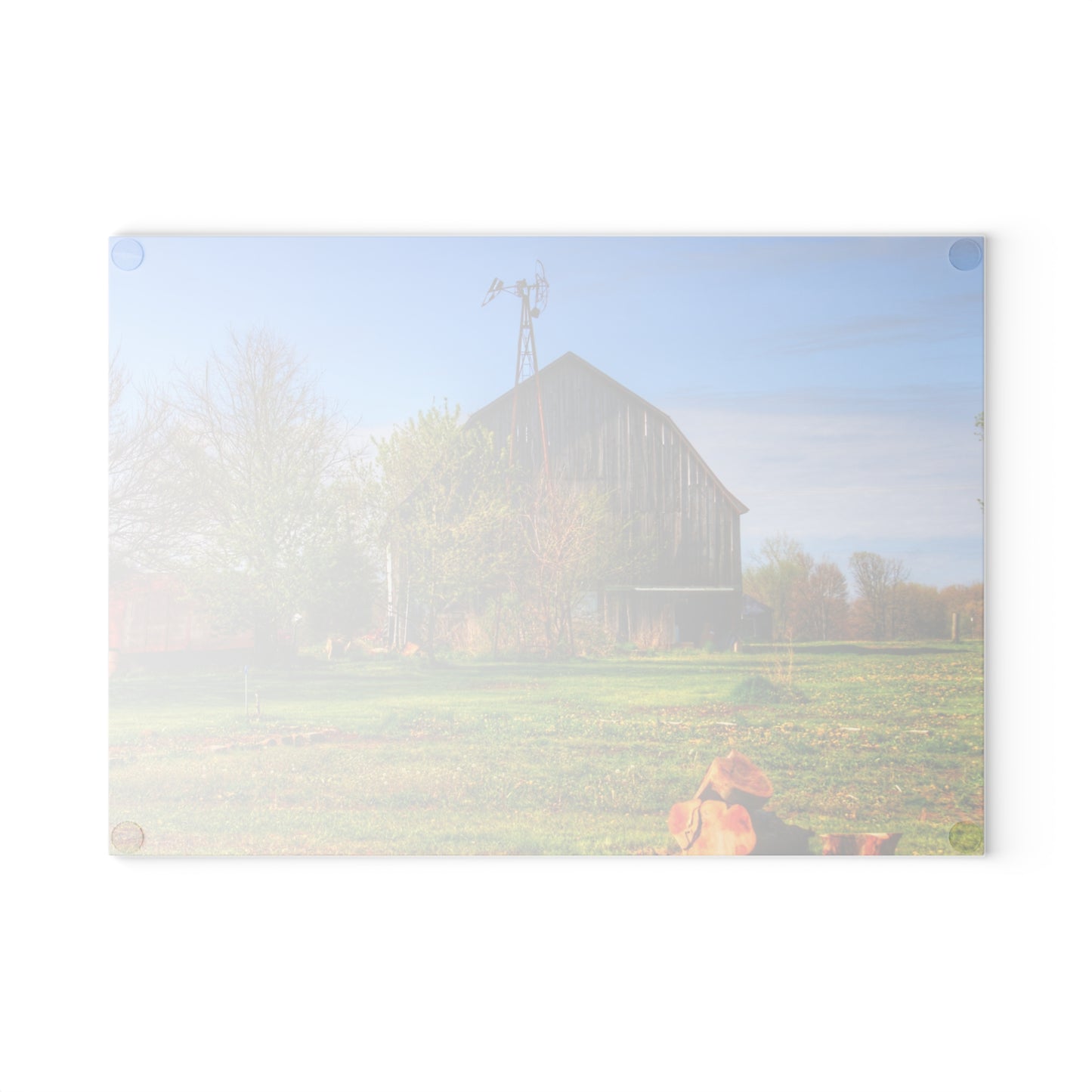 U R There Photography Sohn Road Greys Rustic Farmhouse Tempered-Glass Cutting Board