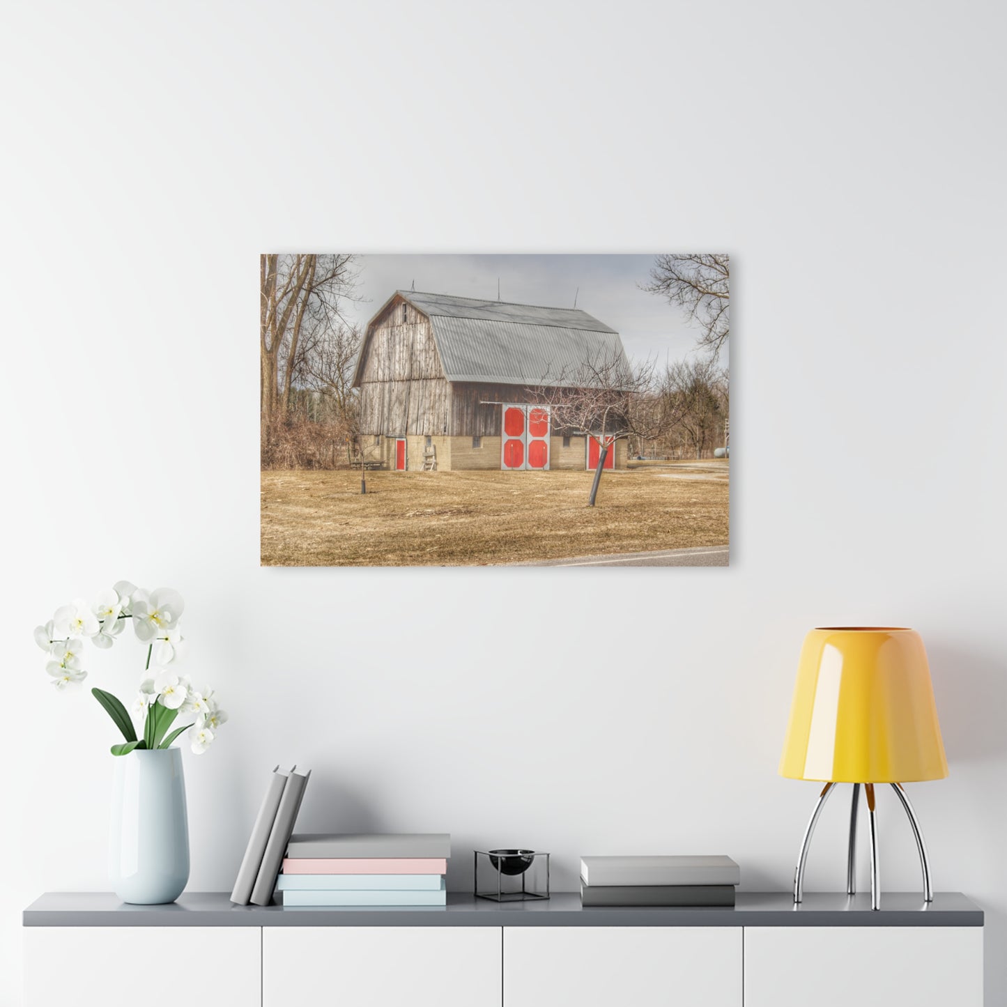 U R There Photography Sheridan Road Grey Rustic Farmhouse Acrylic Wall Print