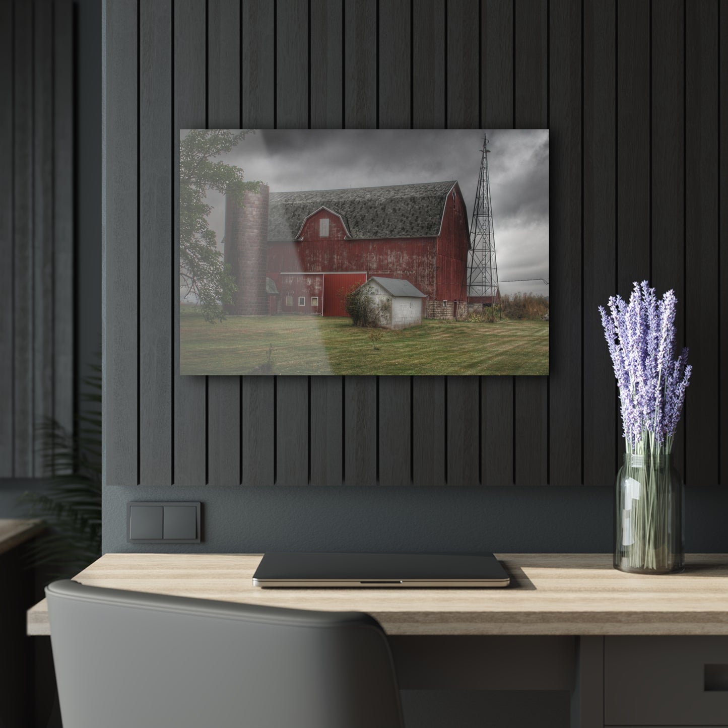 U R There Photography Weaver Road Red II Rustic Farmhouse Acrylic Wall Print