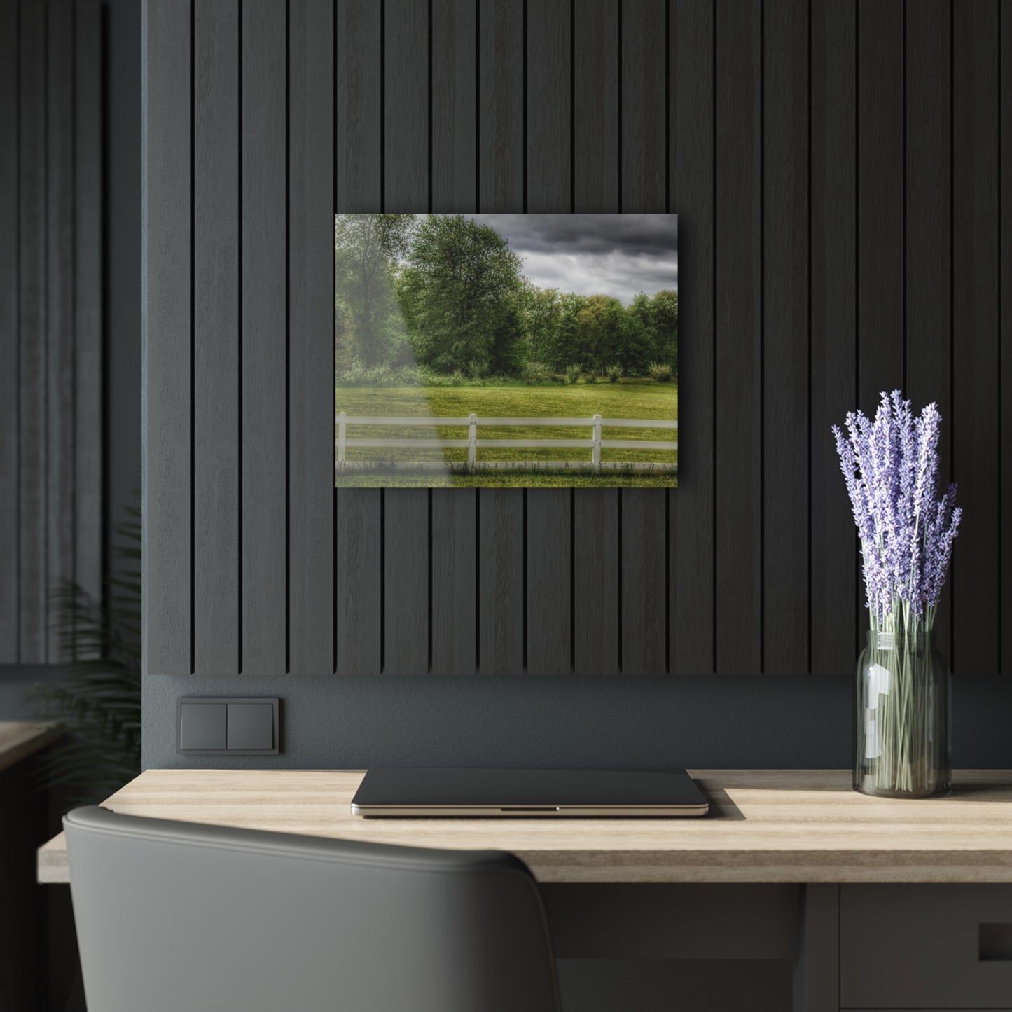 U R There Photography Beyond the White Fence Rustic Farmhouse Acrylic Wall Print