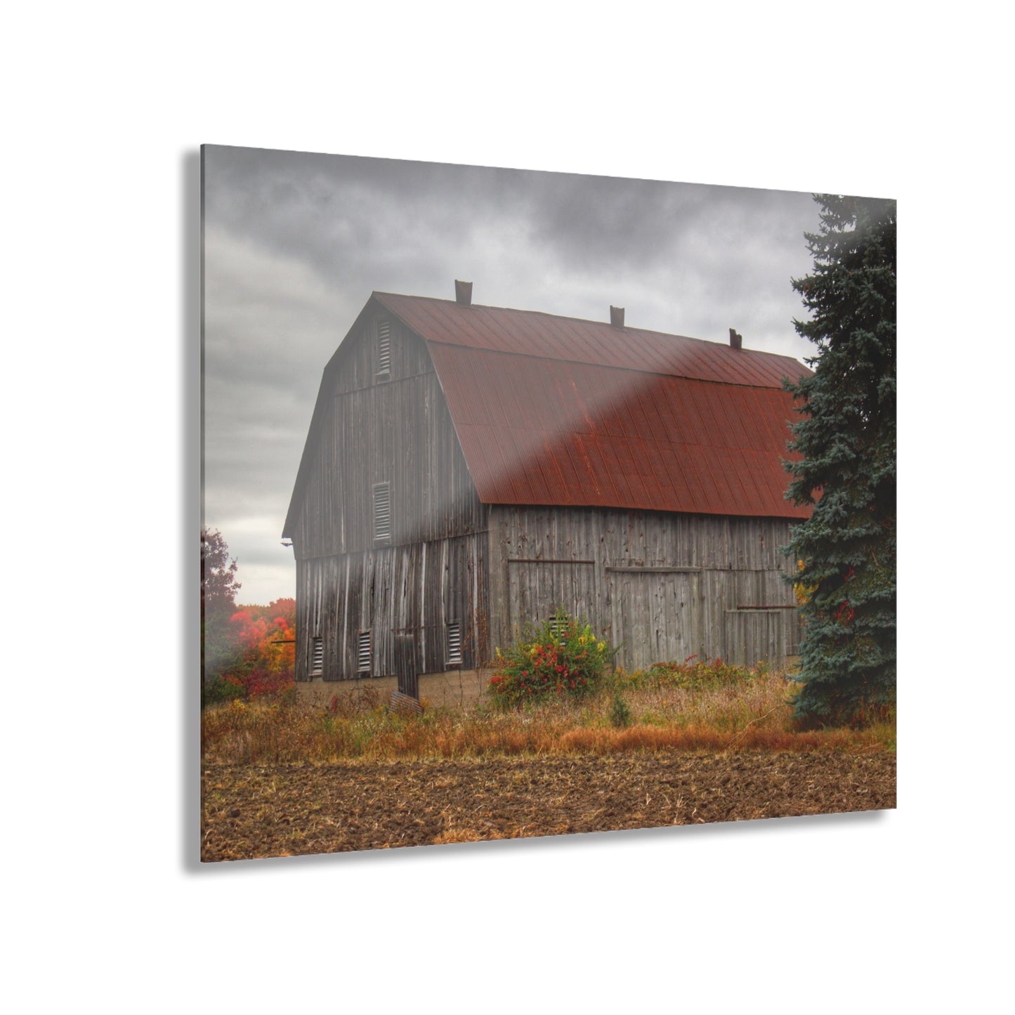 U R There Photography Sheridan Line Road Rusted Grey II Rustic Farmhouse Acrylic Wall Print