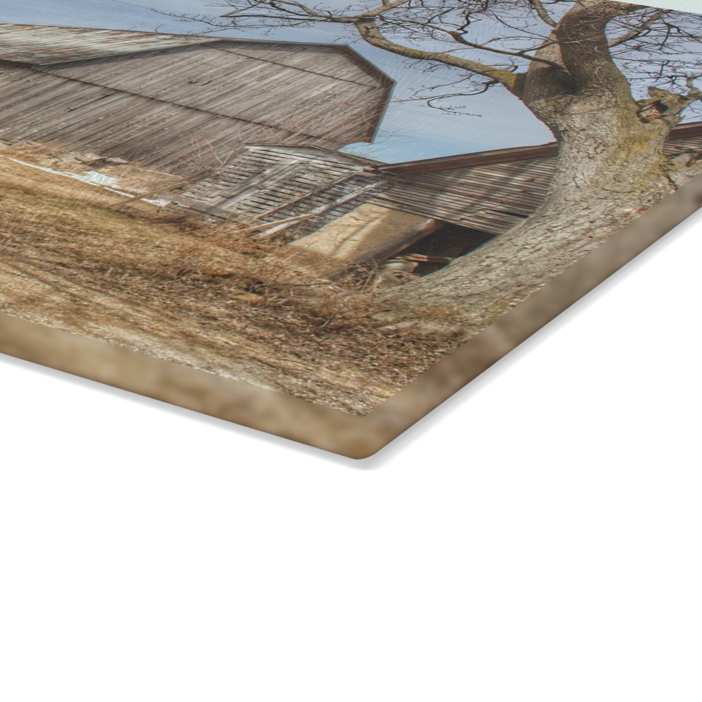 U R There Photography Church Road Greys Rustic Farmhouse Tempered-Glass Cutting Board