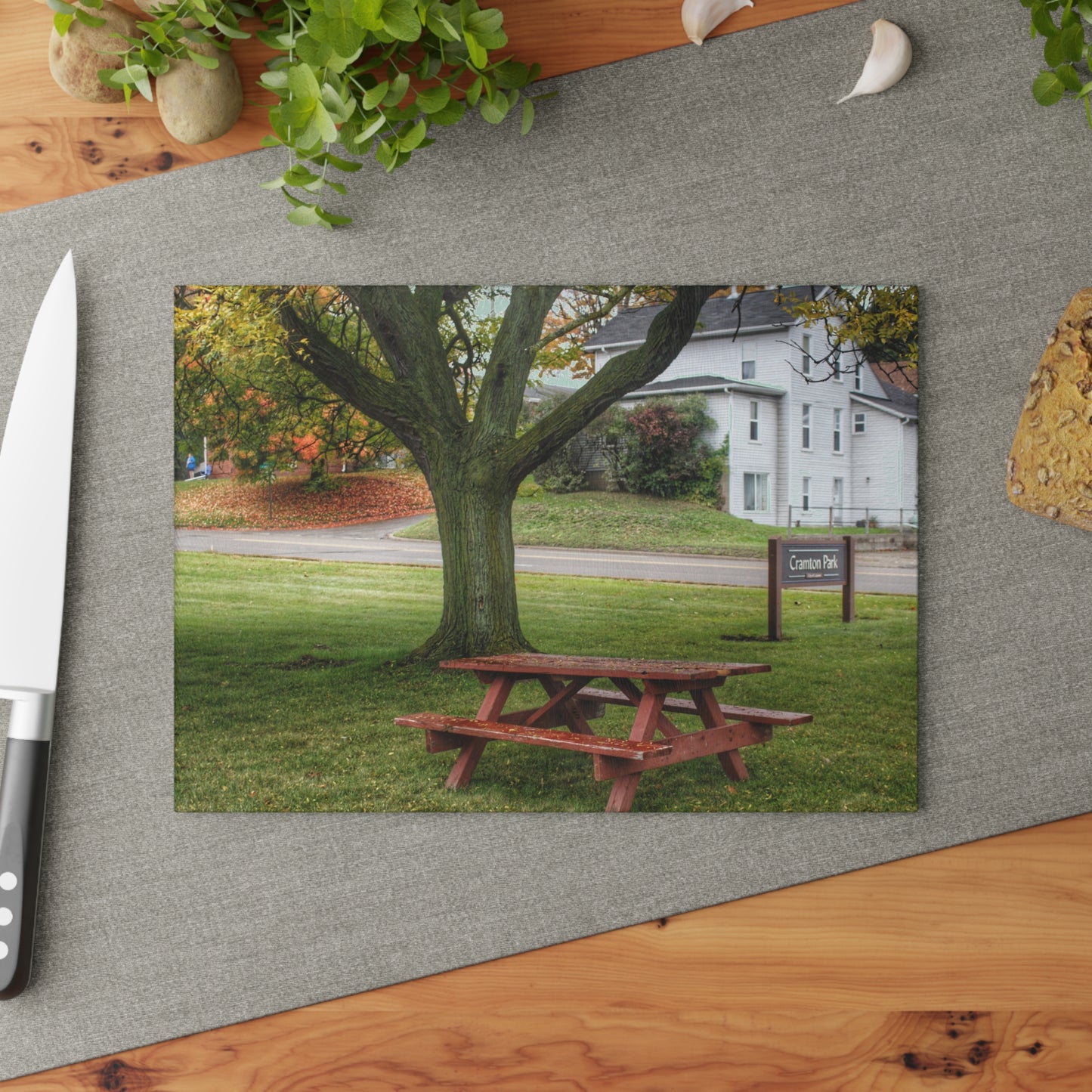 U R There Photography Picnic in the Park Rustic Farmhouse Tempered-Glass Cutting Board