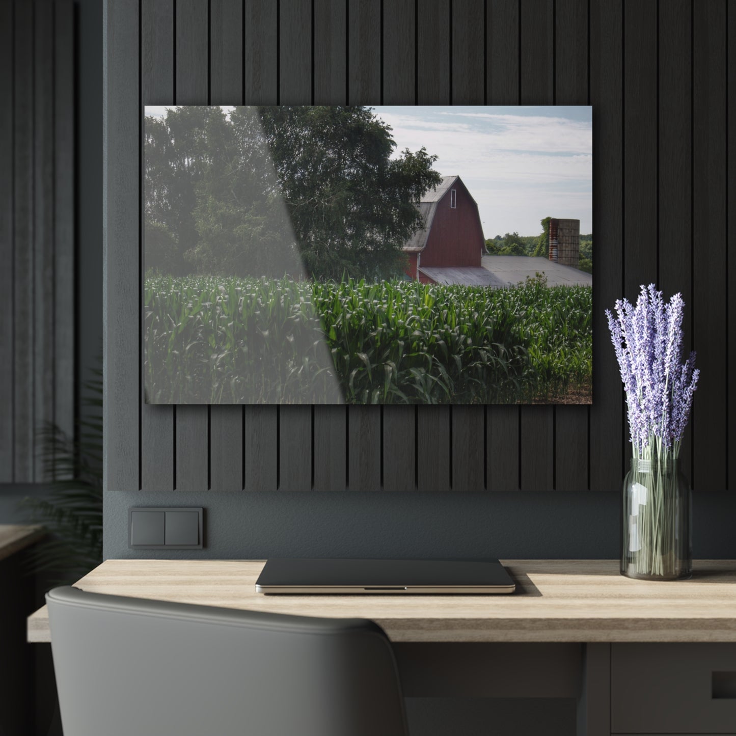 U R There Photography Above the Corn on Piersonville Road III Rustic Farmhouse Acrylic Wall Print