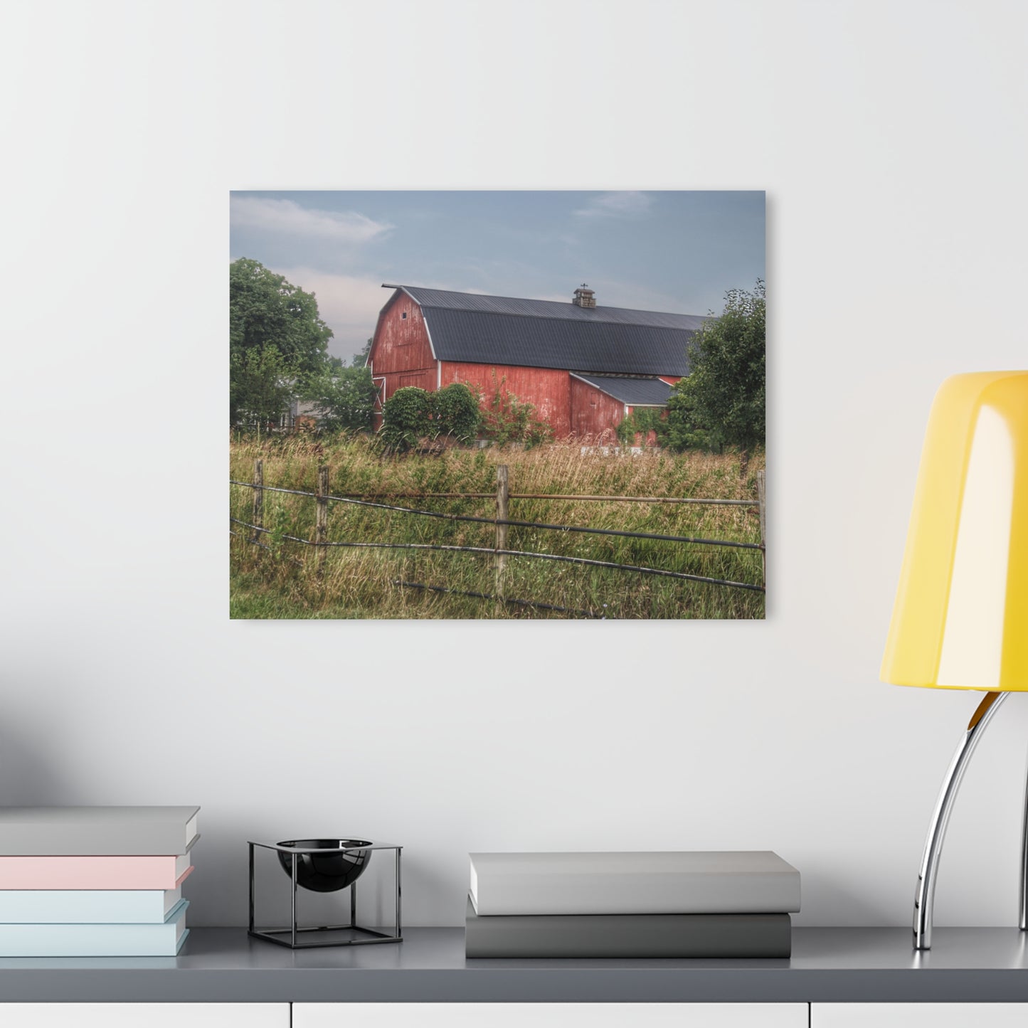 U R There Photography Snook Road Red Rustic Farmhouse Acrylic Wall Print