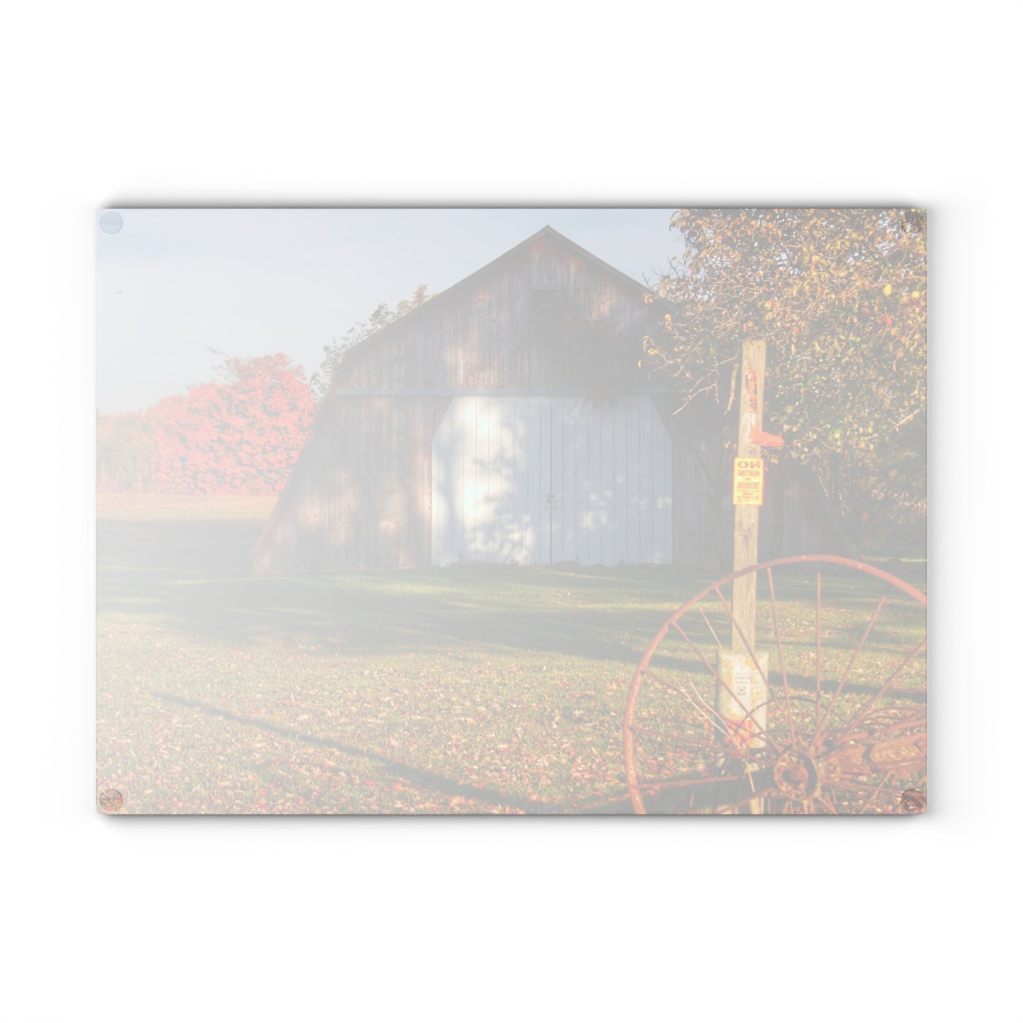U R There Photography Cade Road Quonset Rustic Farmhouse Tempered-Glass Cutting Board