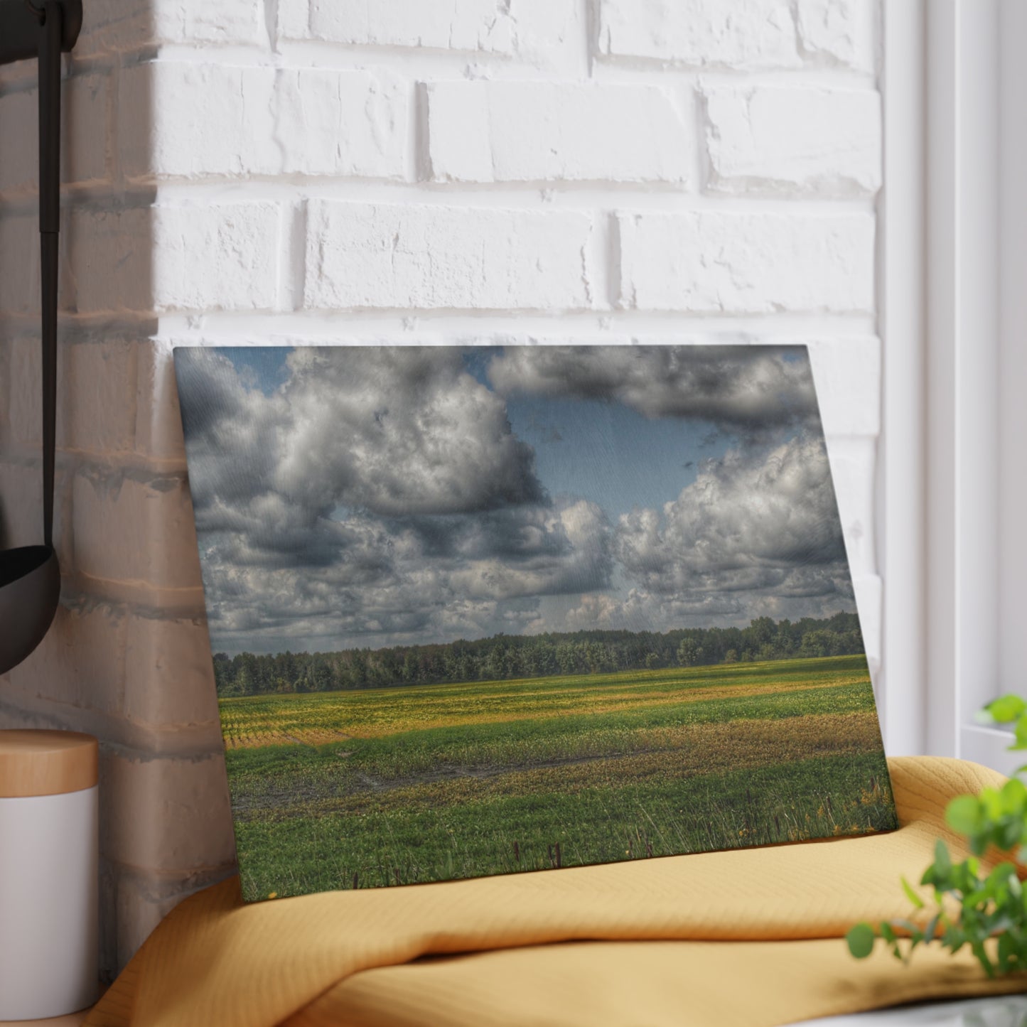 U R There Photography Skies of September Rustic Farmhouse Tempered-Glass Cutting Board