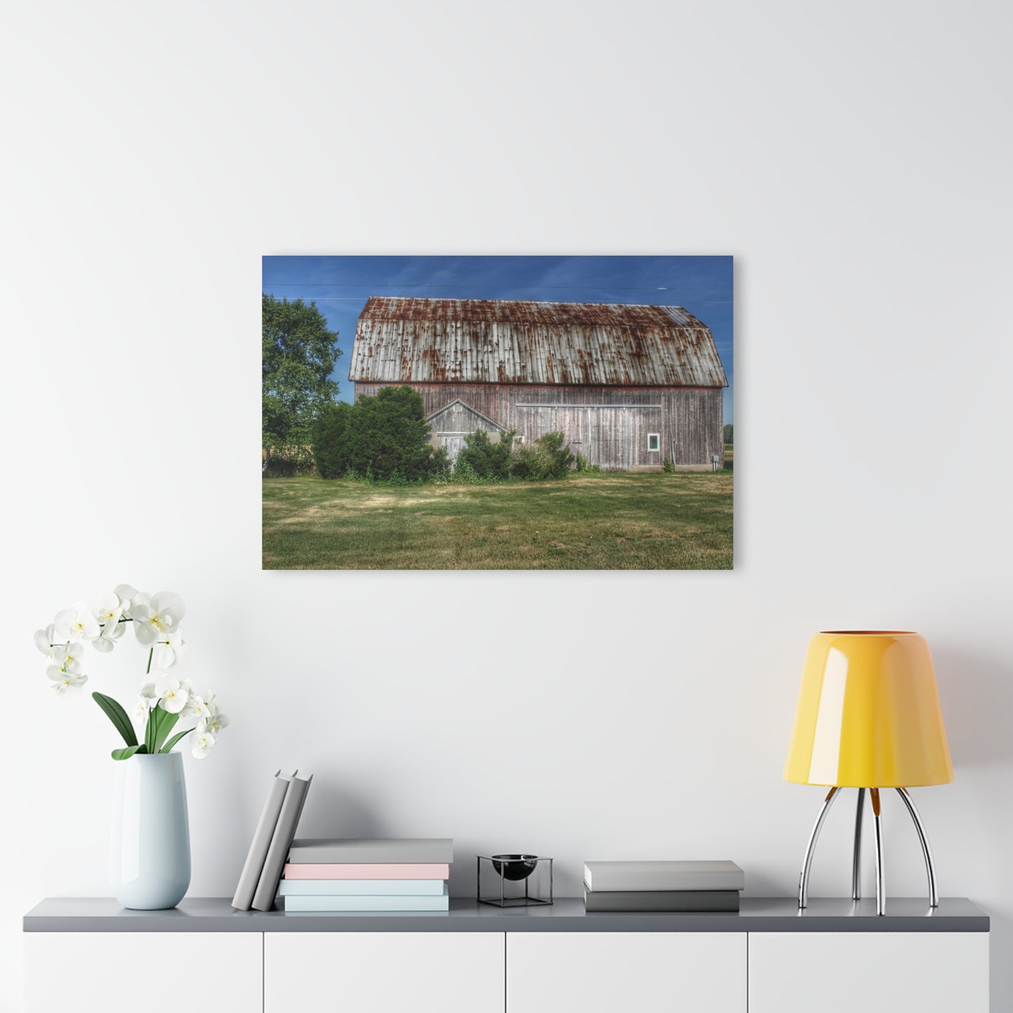 U R There Photography Barkley Road Red in Summer I Rustic Farmhouse Acrylic Wall Print