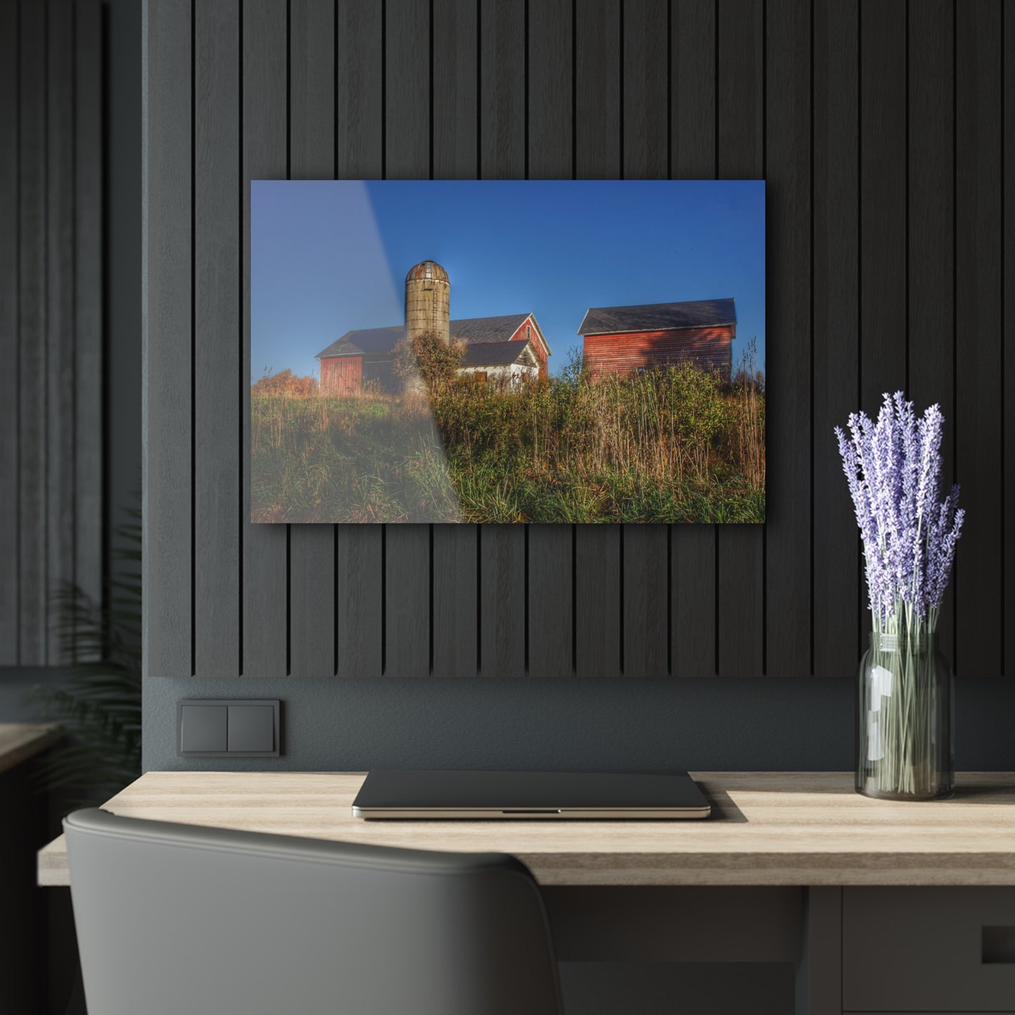 U R There Photography Clarkston Road Red II Rustic Farmhouse Acrylic Wall Print
