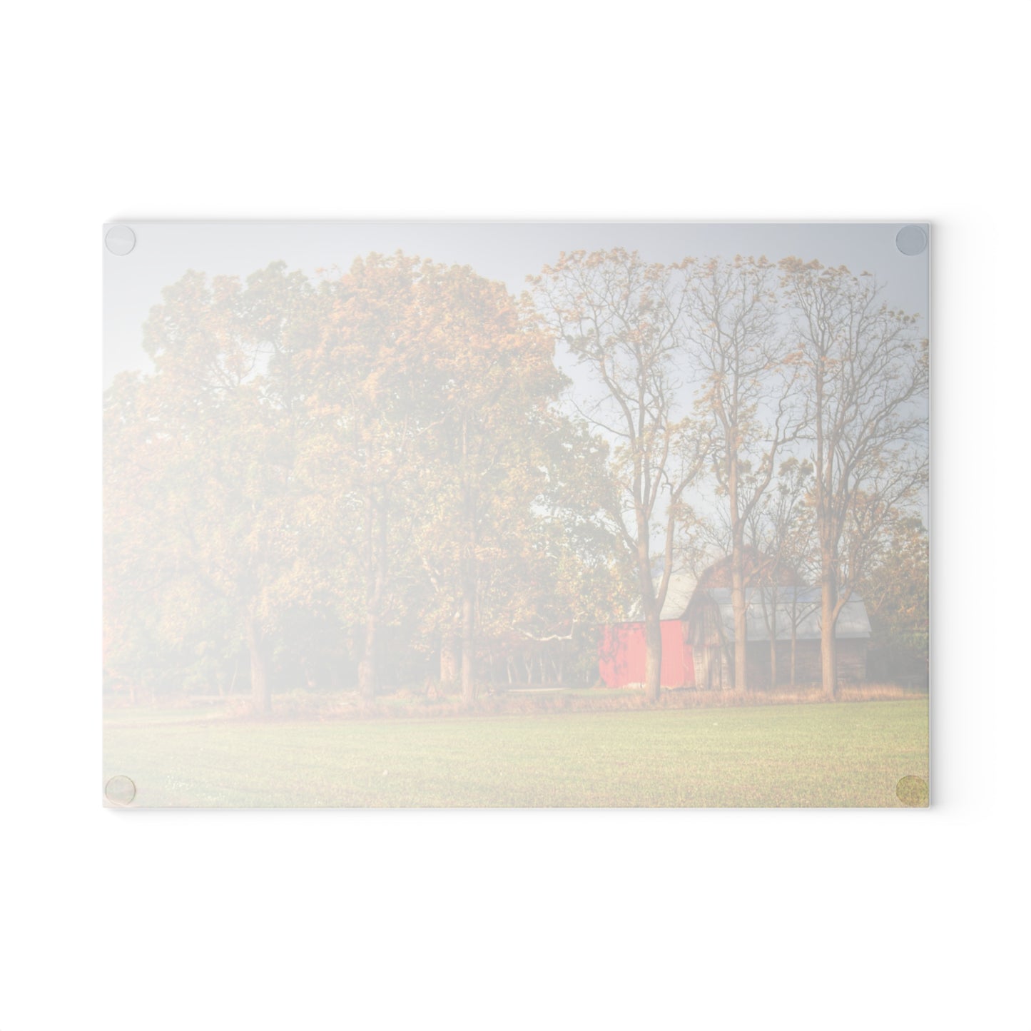U R There Photography Barkley Road Red II Rustic Farmhouse Tempered-Glass Cutting Board