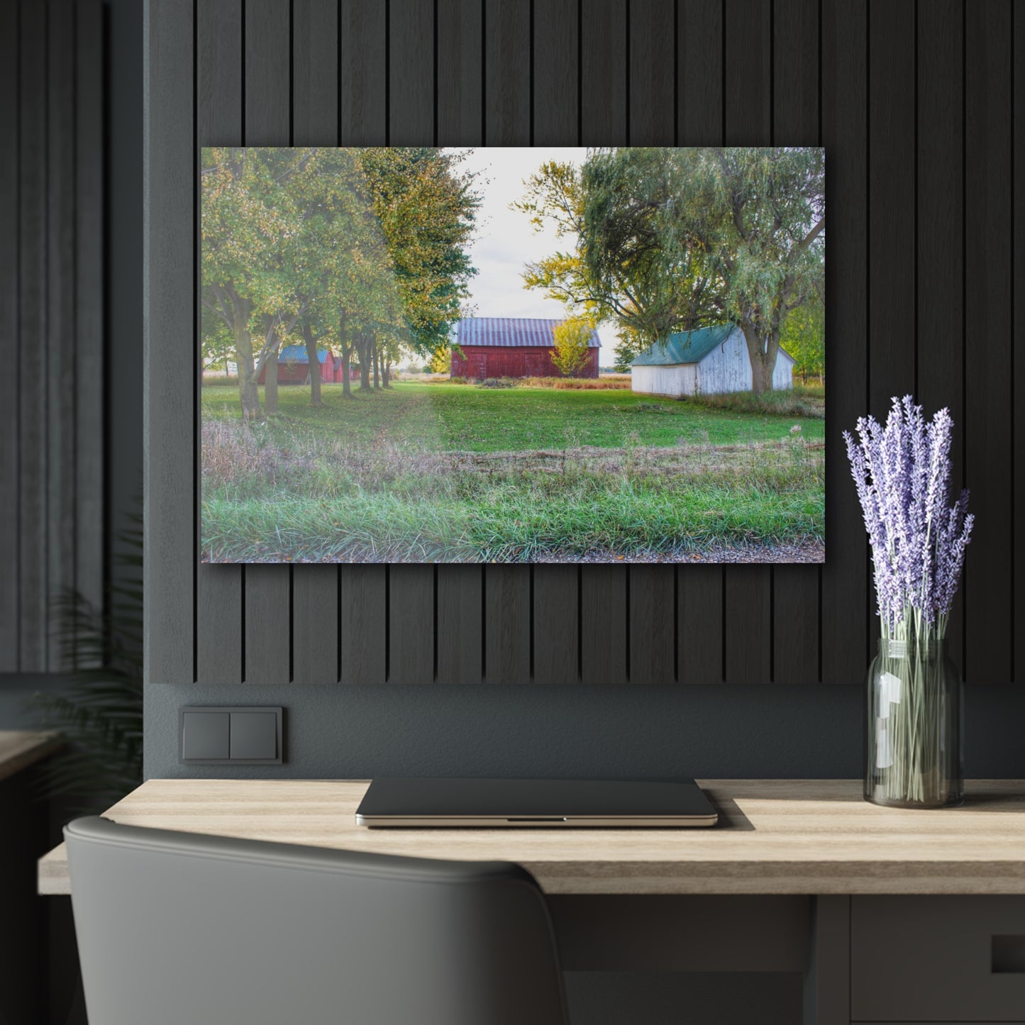 U R There Photography Wilcox Road Reds Rustic Farmhouse Acrylic Wall Print