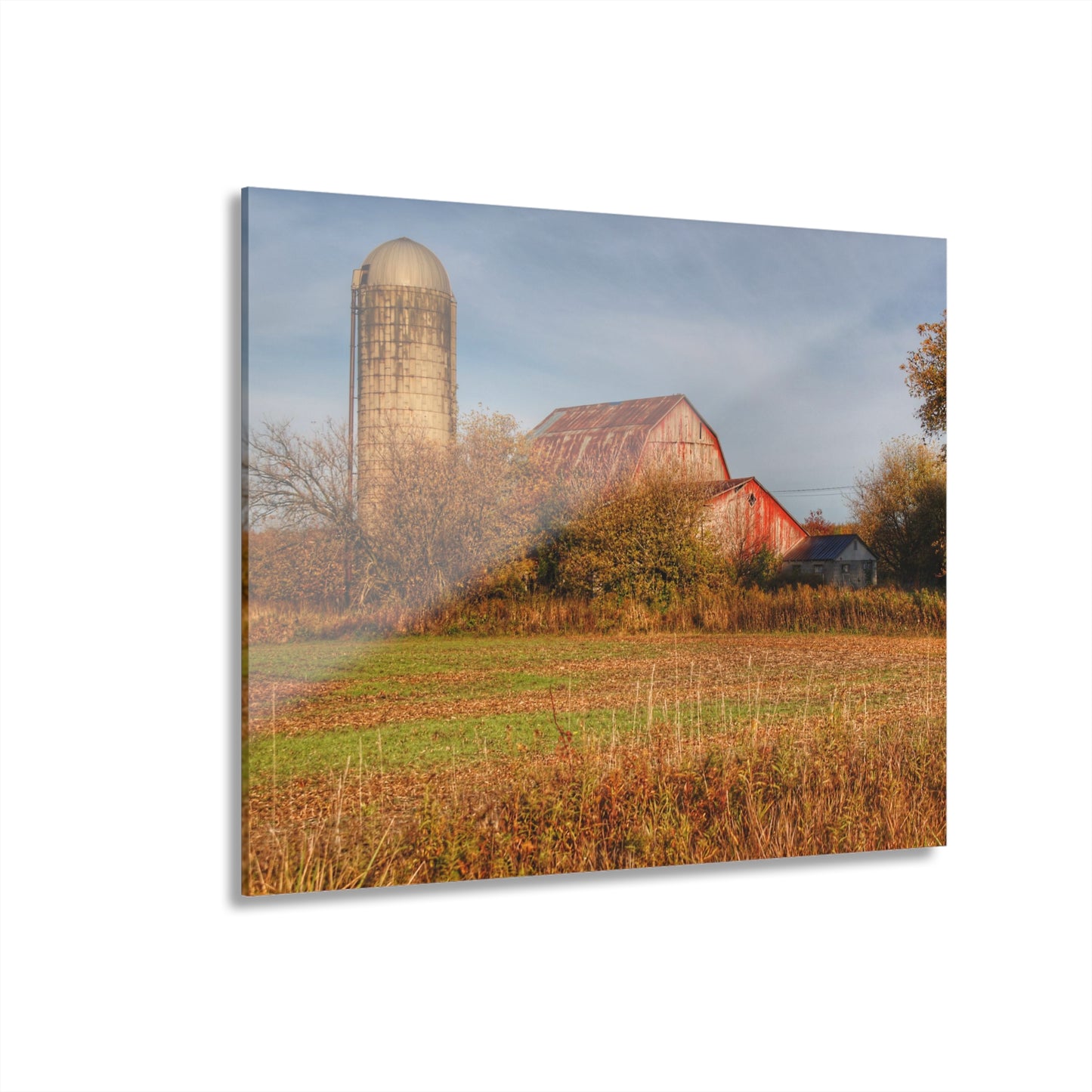 U R There Photography Cade Road Red and Silo Rustic Farmhouse Acrylic Wall Print