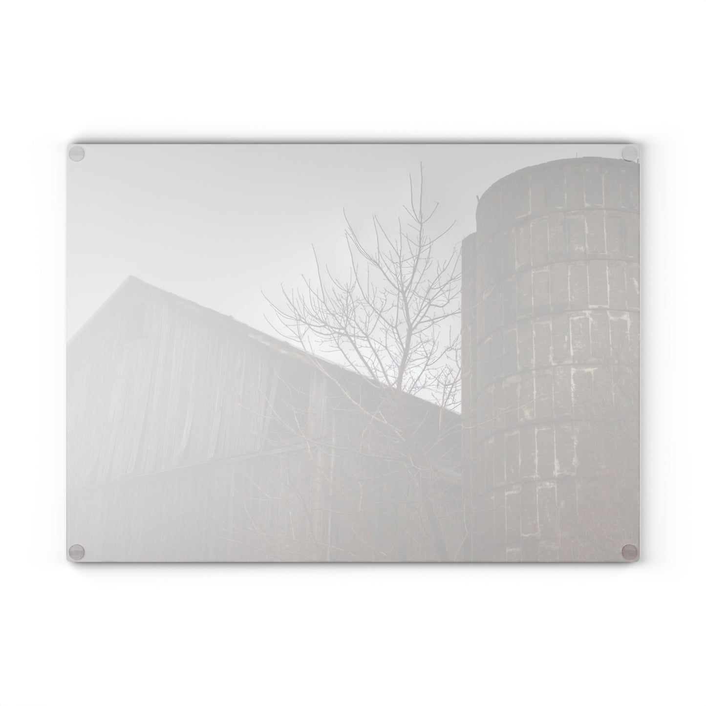 U R There Photography Brandon Hill Grey Rustic Farmhouse Tempered-Glass Cutting Board