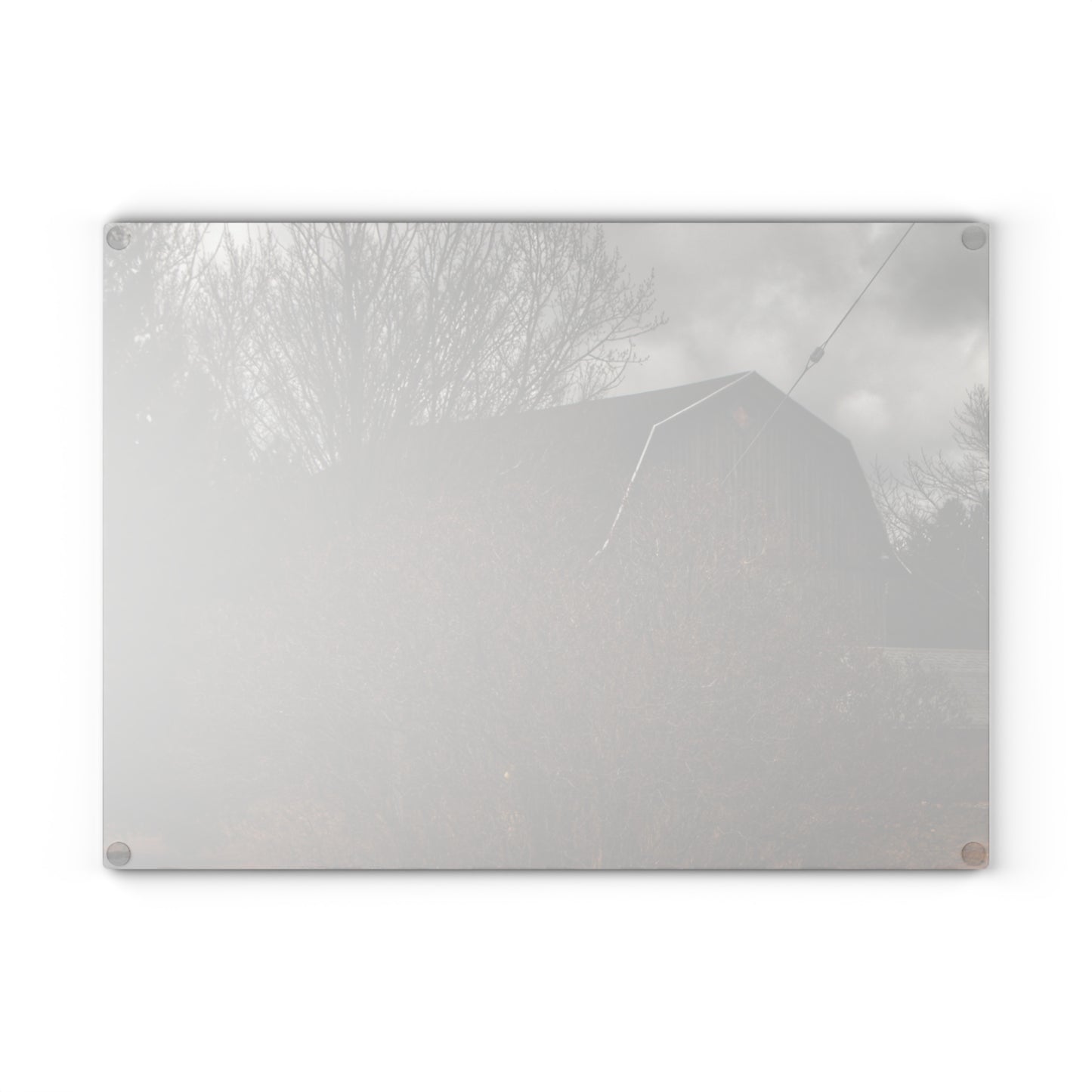 U R There Photography Caro Grey Hidden Rustic Farmhouse Tempered-Glass Cutting Board
