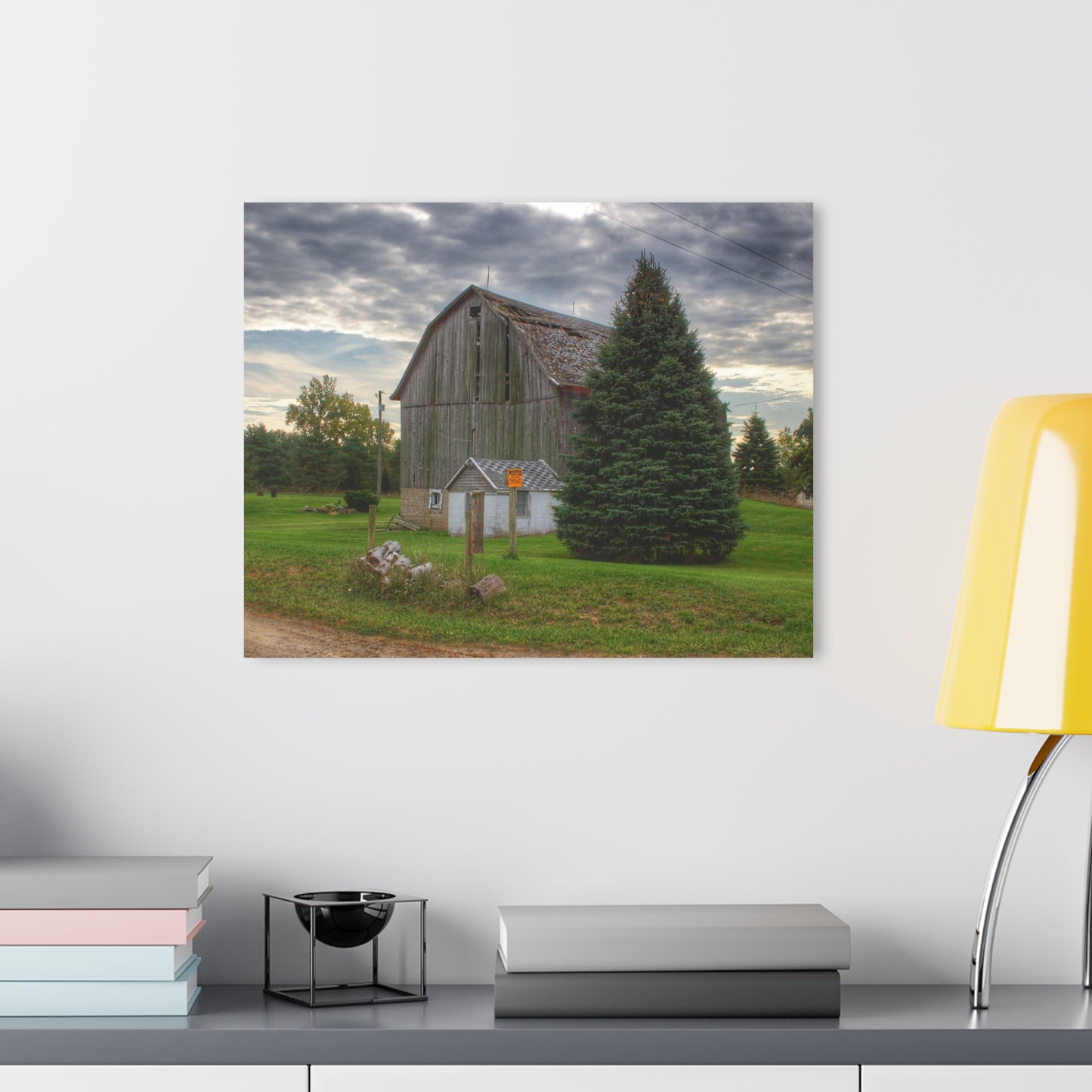 U R There Photography Rich Road Falling Grey II Rustic Farmhouse Acrylic Wall Print