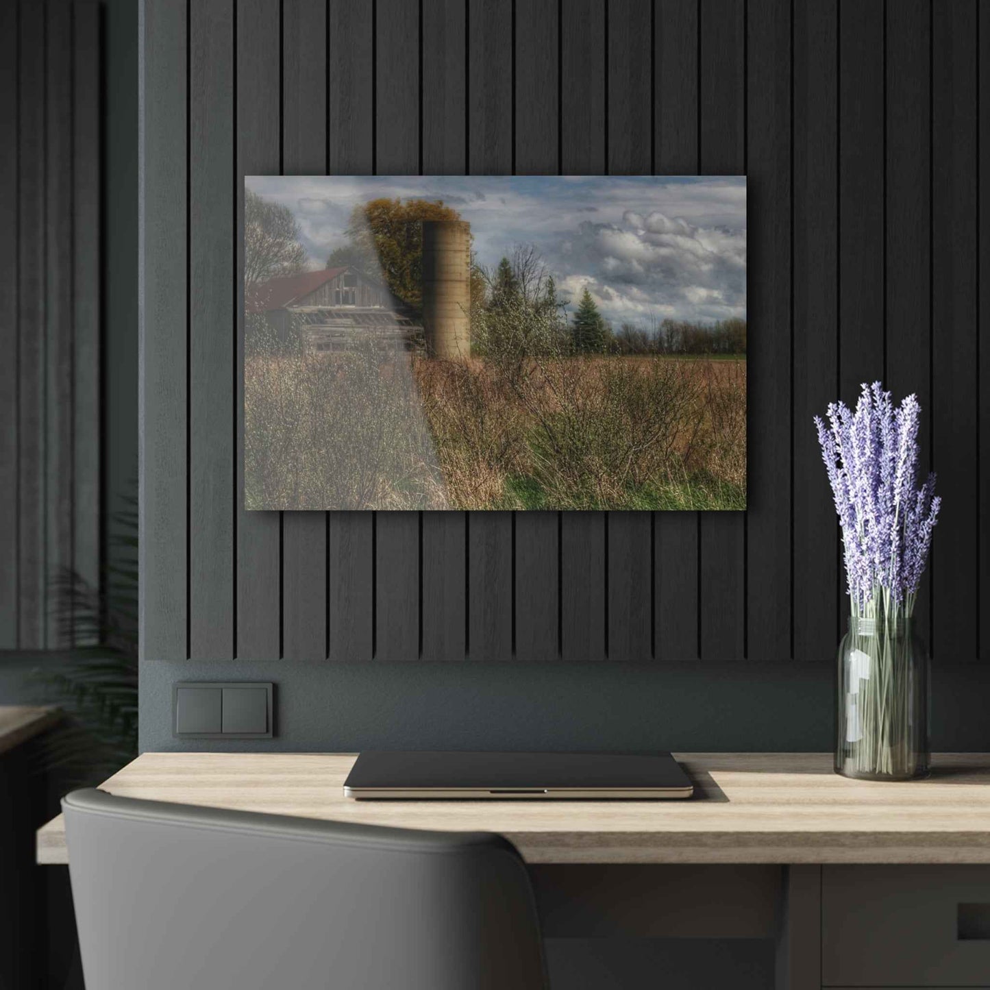 U R There Photography Old Wooden Barn and Silo Rustic Farmhouse Acrylic Wall Print