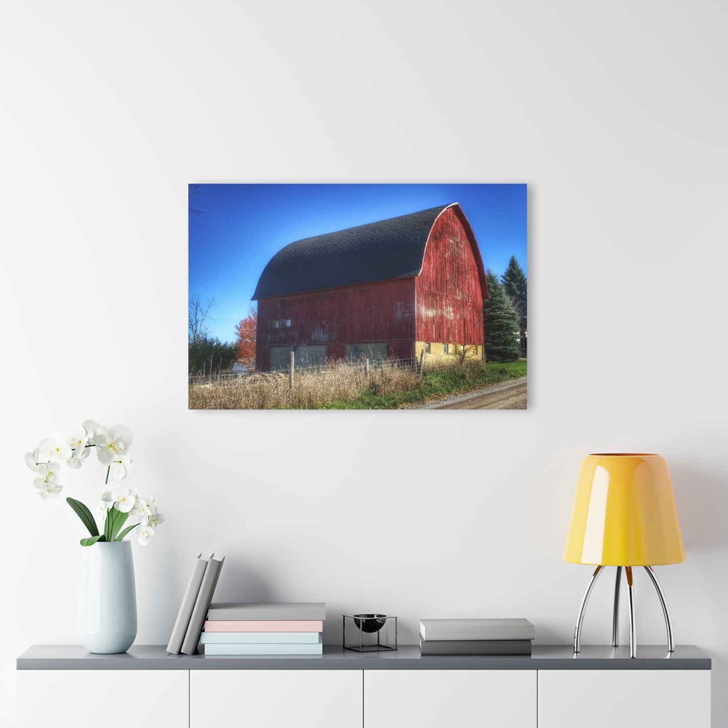 U R There Photography Big Roadside Red Rustic Farmhouse Acrylic Wall Print