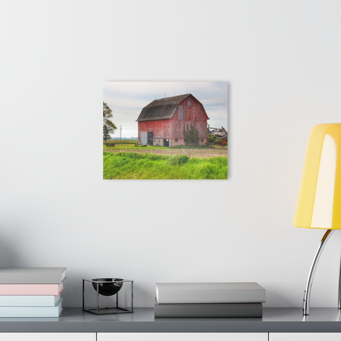 U R There Photography Unionville Elmwood Road Red II Rustic Farmhouse Acrylic Wall Print