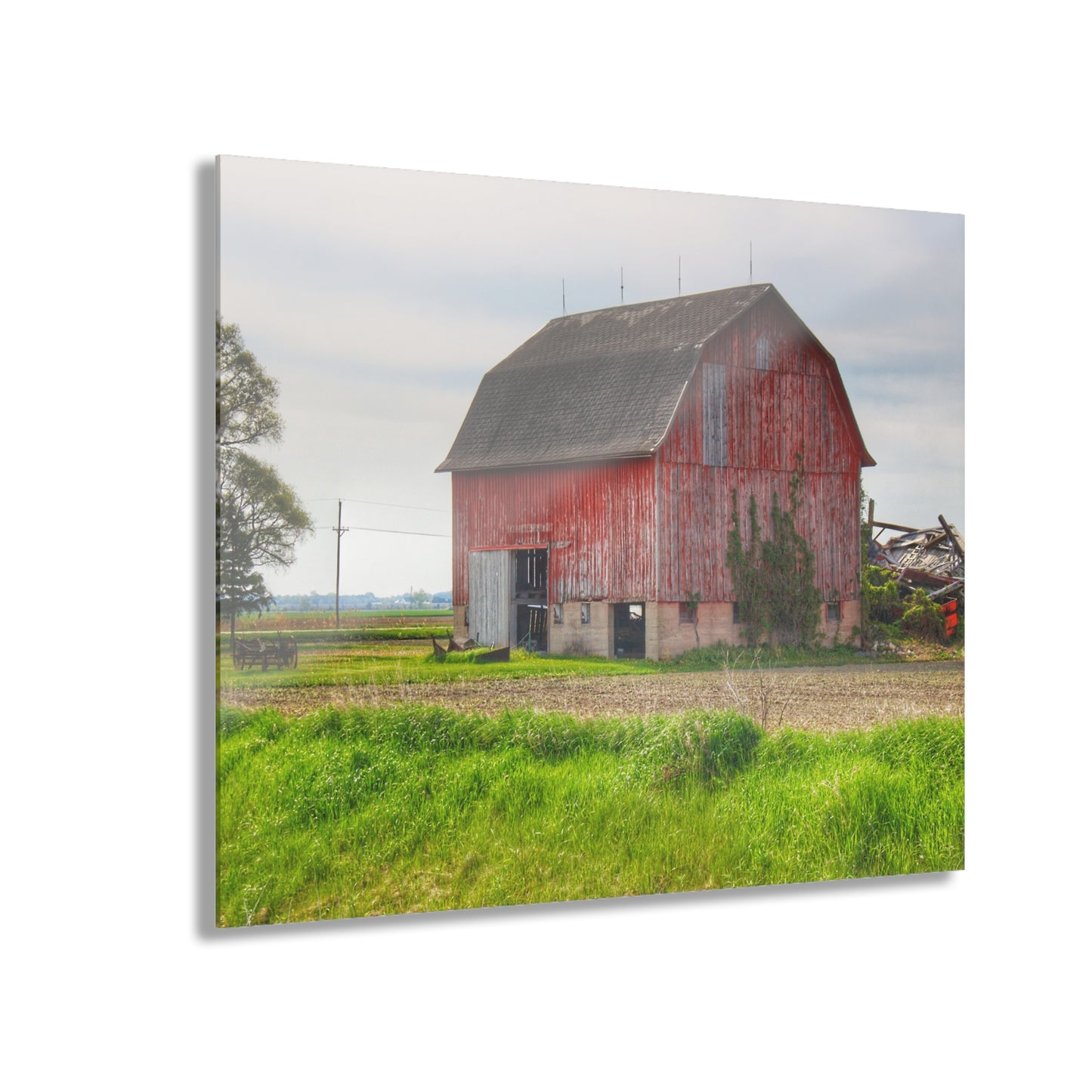U R There Photography Unionville Elmwood Road Red II Rustic Farmhouse Acrylic Wall Print