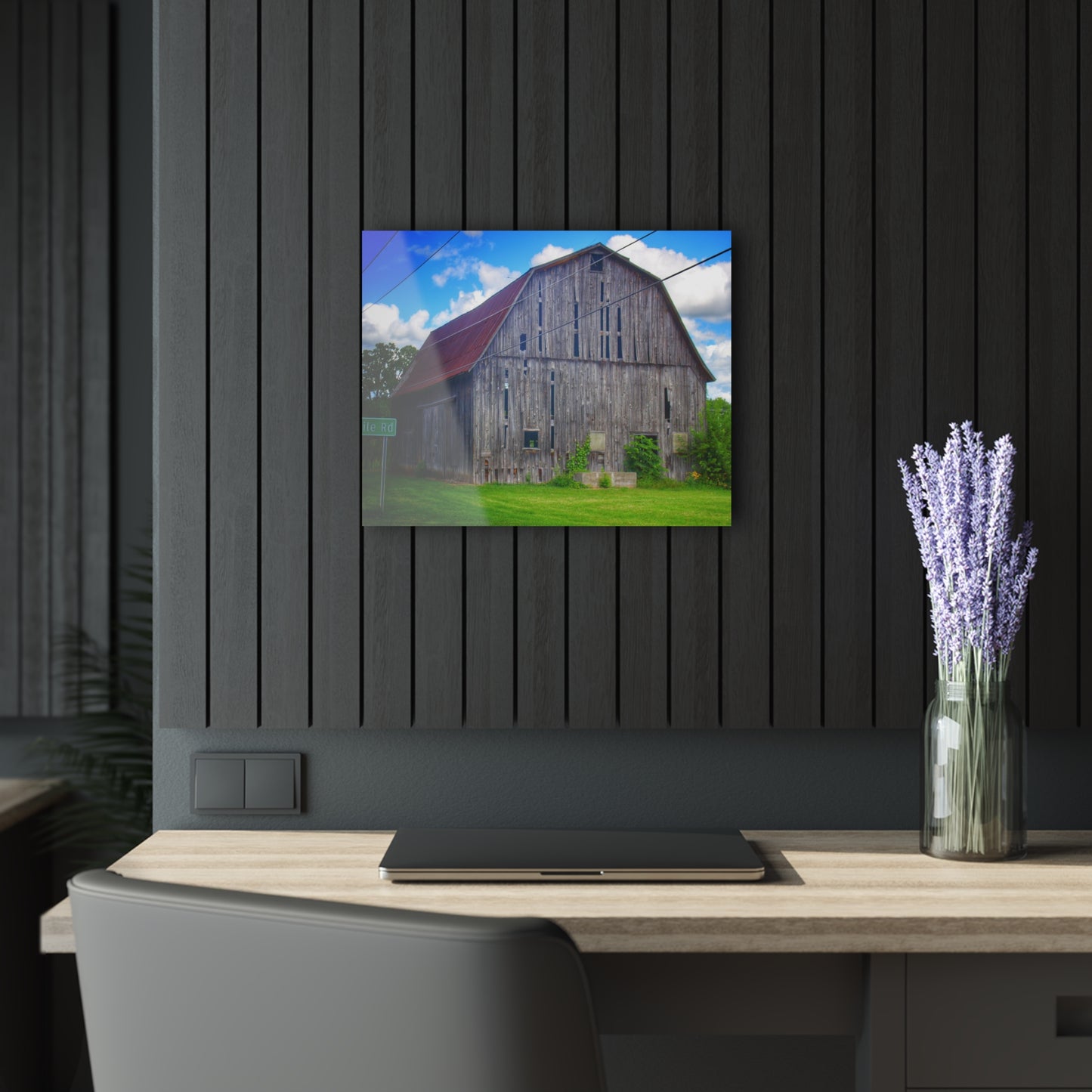 U R There Photography Schoenherr Road Grey II Rustic Farmhouse Acrylic Wall Print
