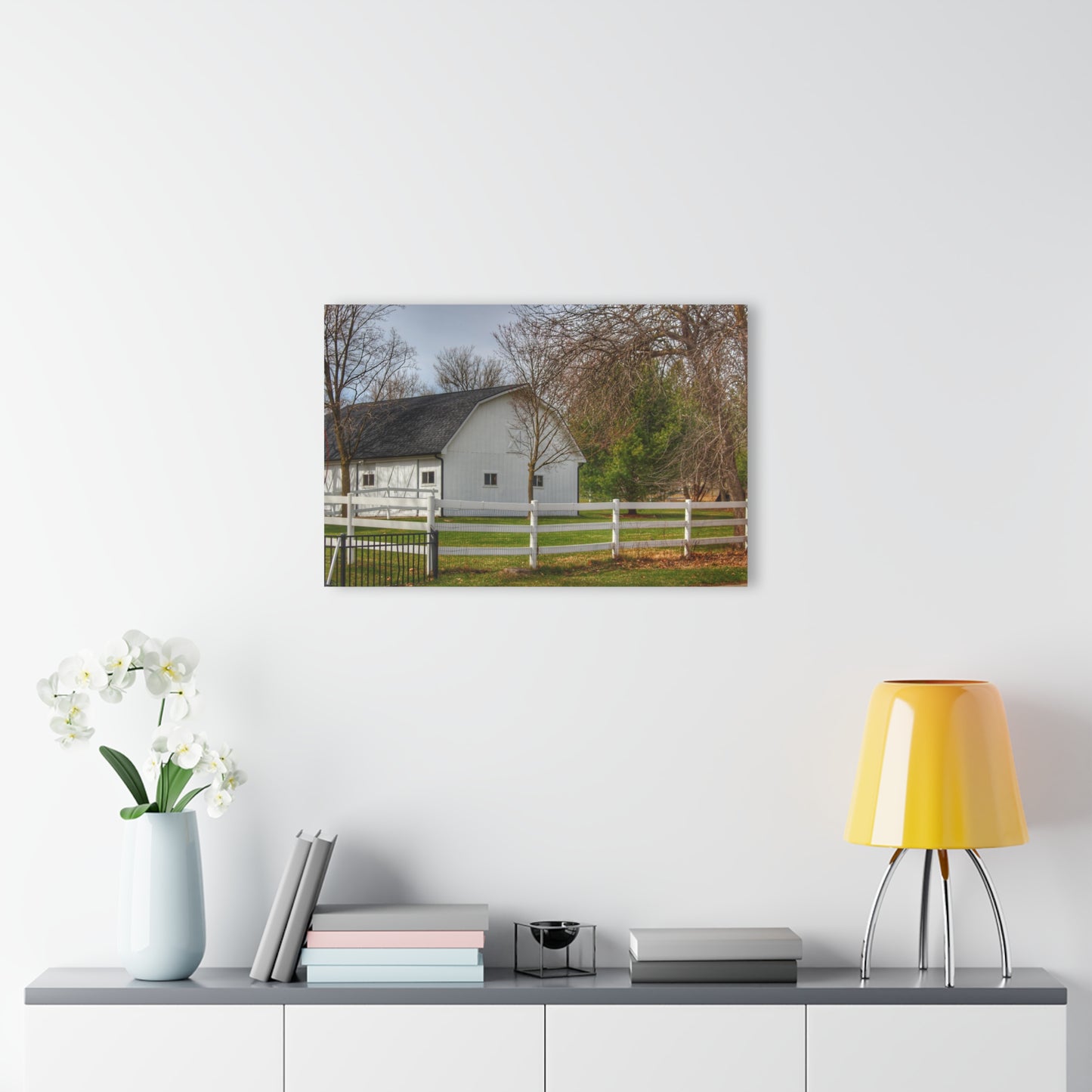 U R There Photography Collins Road White Rustic Farmhouse Acrylic Wall Print