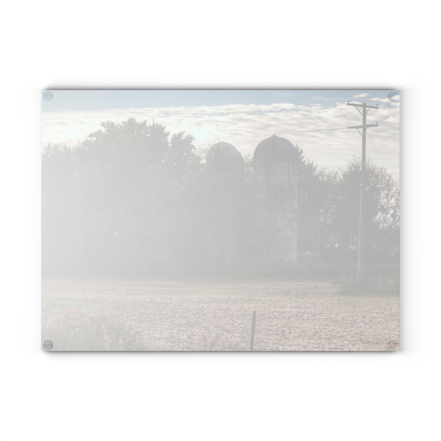 U R There Photography Burnside Road Grey I Rustic Farmhouse Tempered-Glass Cutting Board