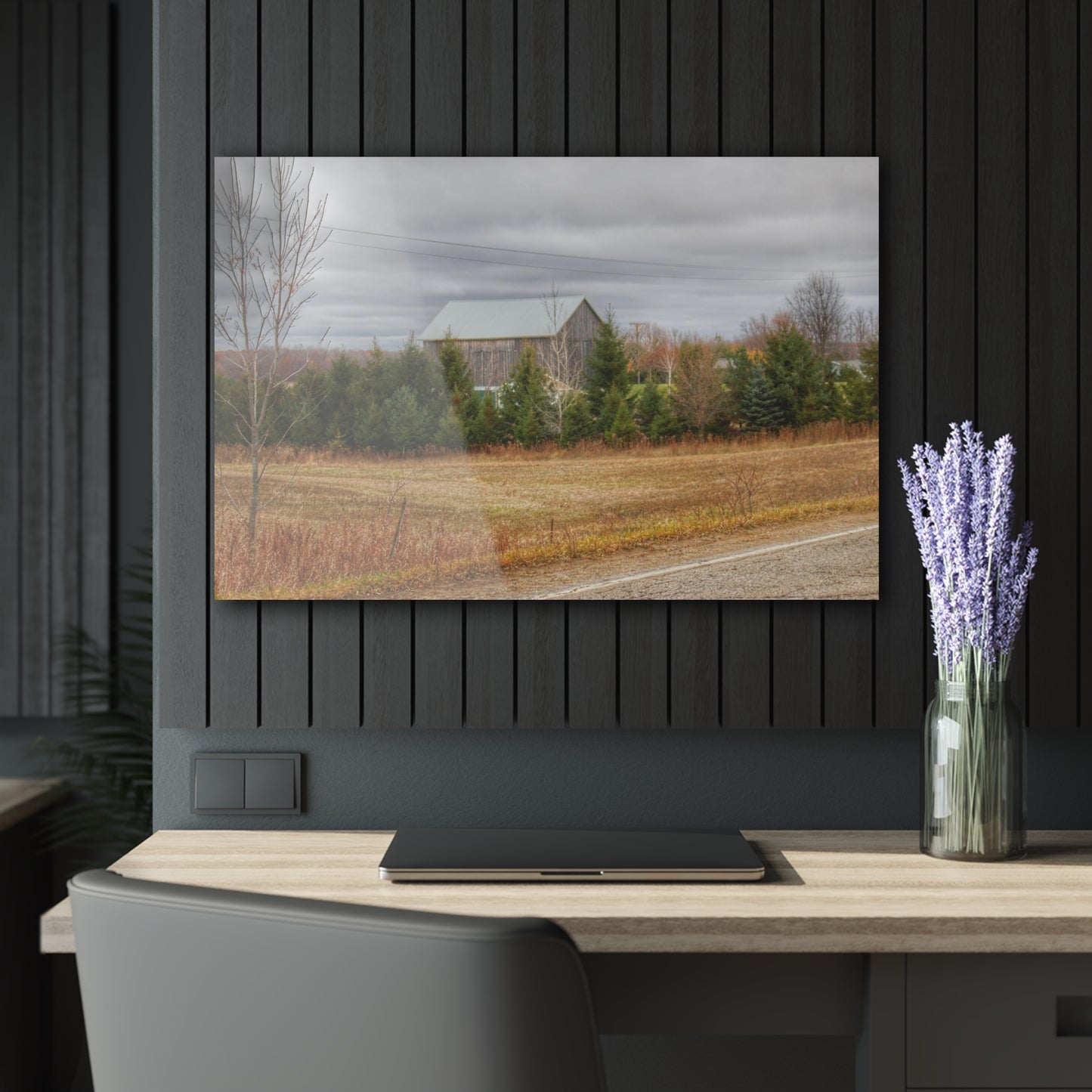 U R There Photography Burnside Grey Rustic Farmhouse Acrylic Wall Print
