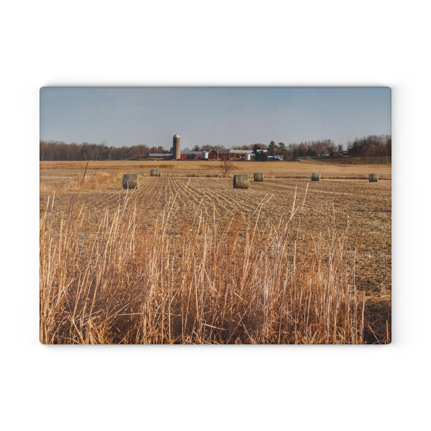U R There Photography Across the Field on Johnsonmill Road Rustic Farmhouse Tempered-Glass Cutting Board
