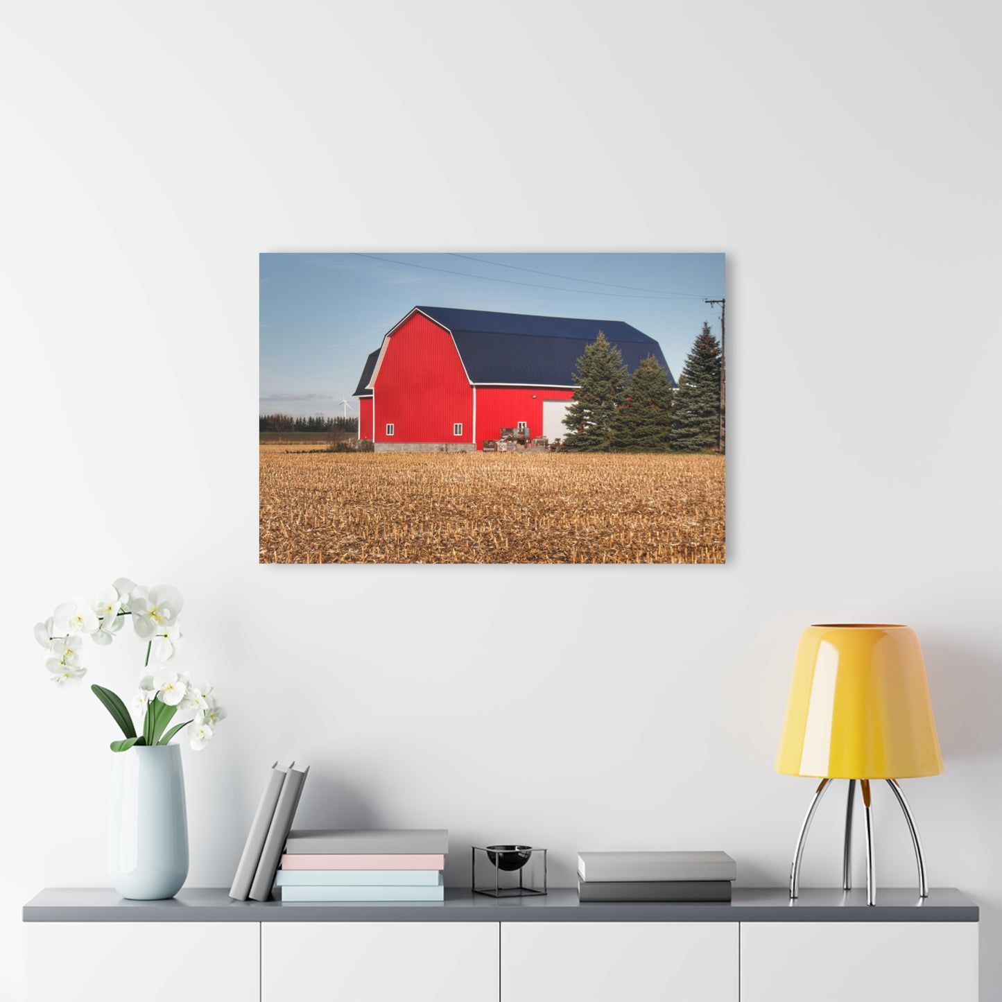 U R There Photography South Kirk Road Modern Red Rustic Farmhouse Acrylic Wall Print
