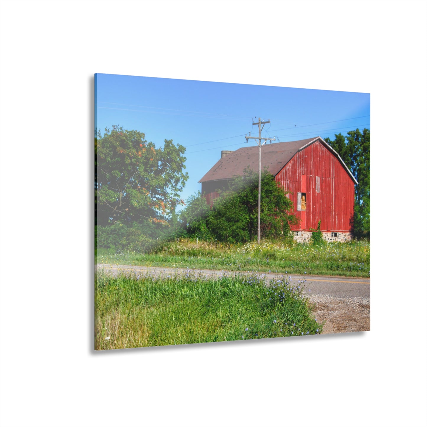 U R There Photography Armstrong Road Red II Rustic Farmhouse Acrylic Wall Print