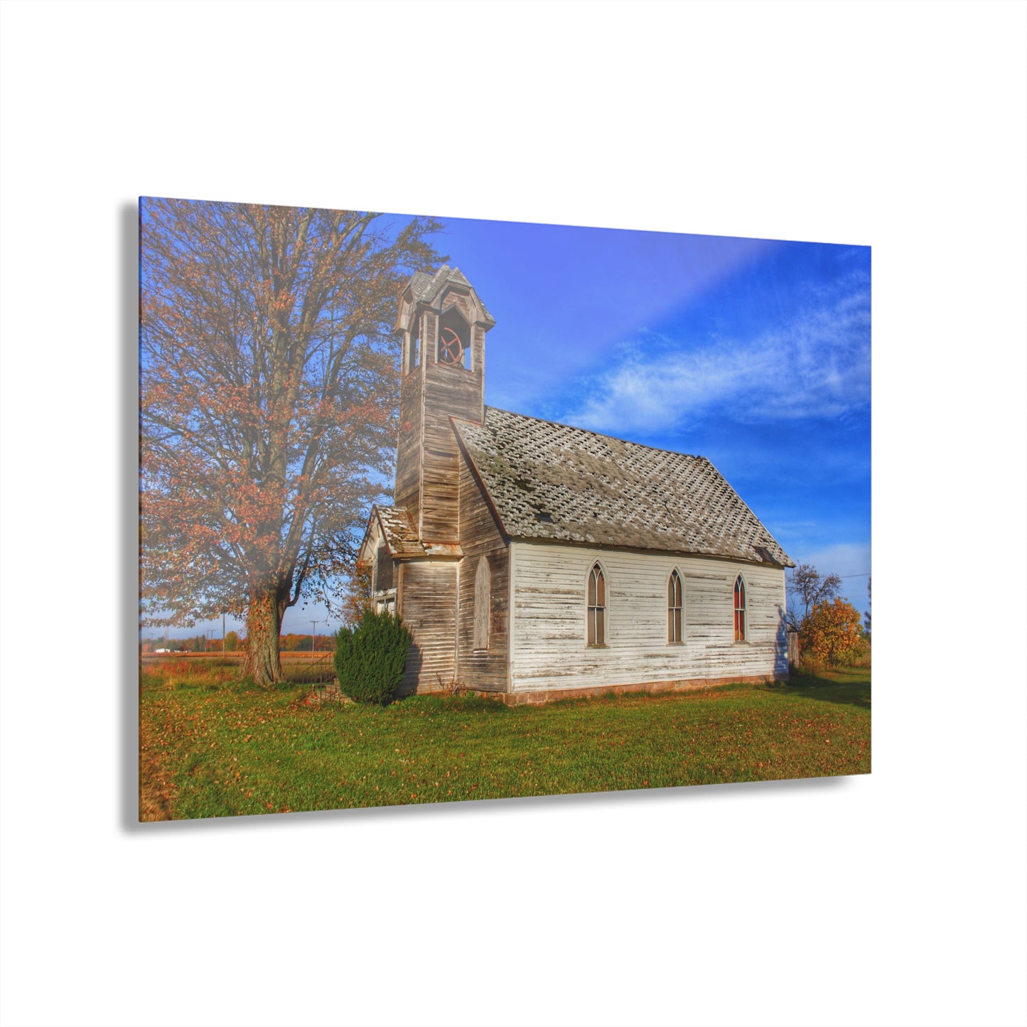 U R There Photography Schoolhouse of Marlette Road I Rustic Farmhouse Acrylic Wall Print