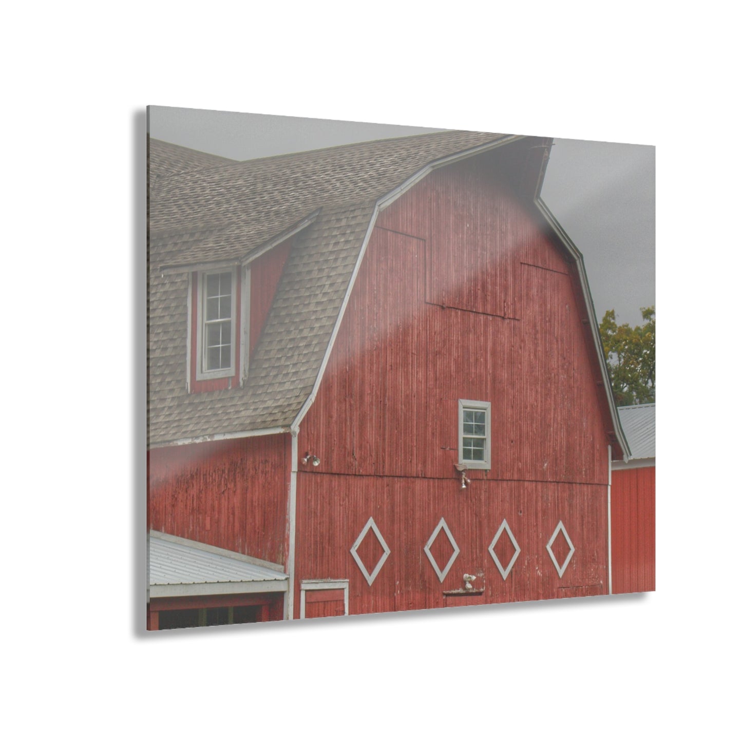 U R There Photography Brauer Road Red Rustic Farmhouse Acrylic Wall Print